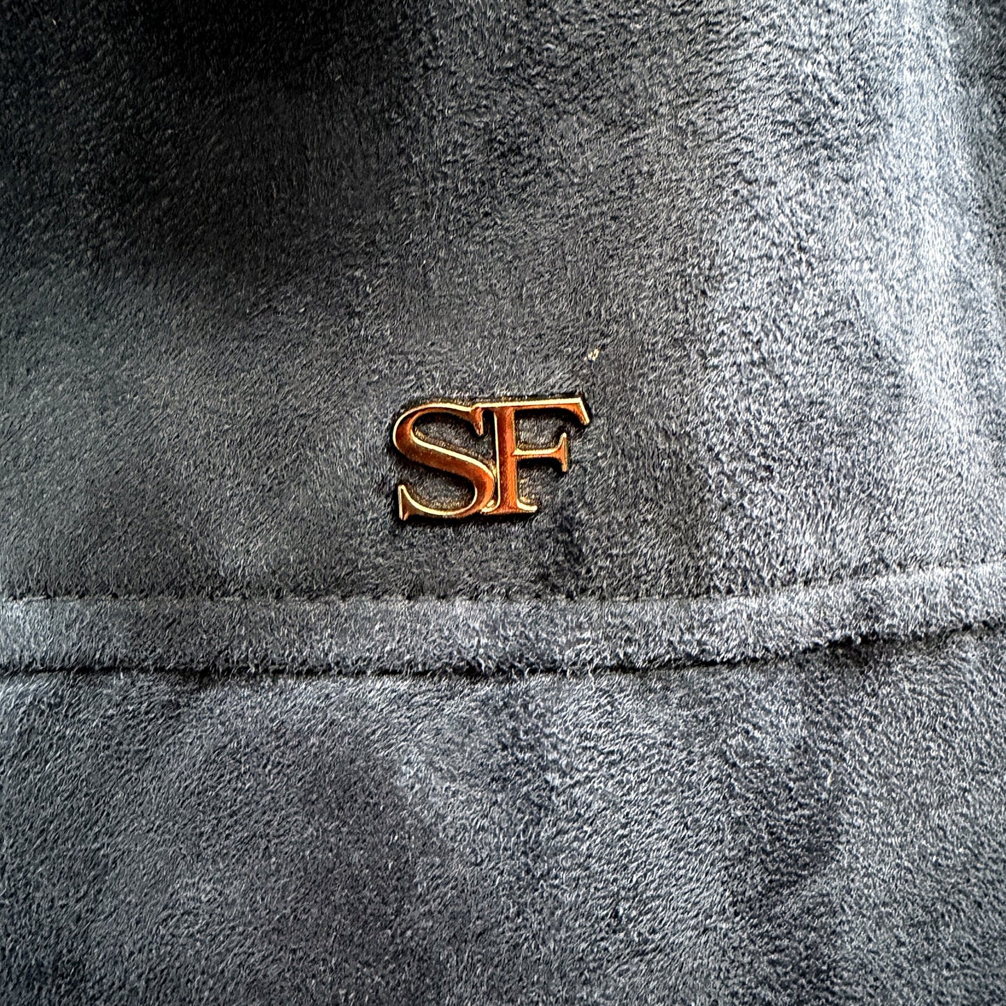 Superlative Fashion Mens Bomber Suede Look Jacket in Navy Blue, Size XL