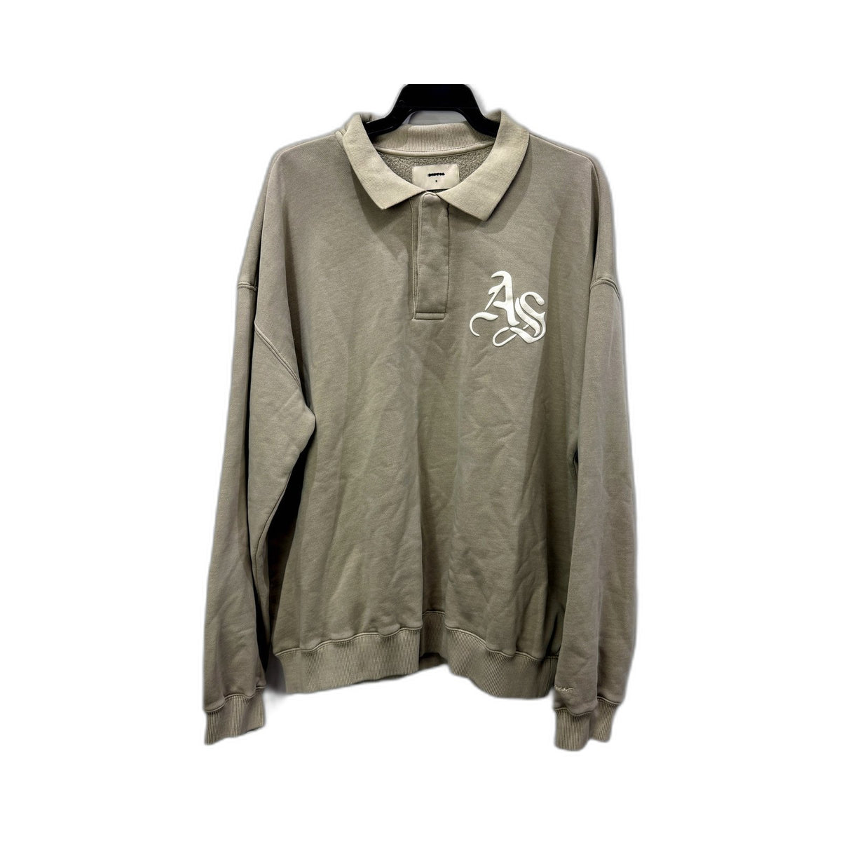 Arvust Mens Institute Quarter Button Jumper Beige Comfortable Casual Size M NEW
