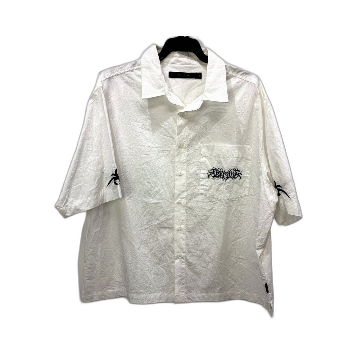 Insight Mens Button-Down Shirt with Graphic Back in White, Cotton, Size M NEW