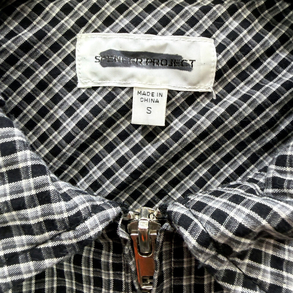 Spencer Project Mens Duel Zipped Cotton Shirt in Black and White, Size 5 NEW