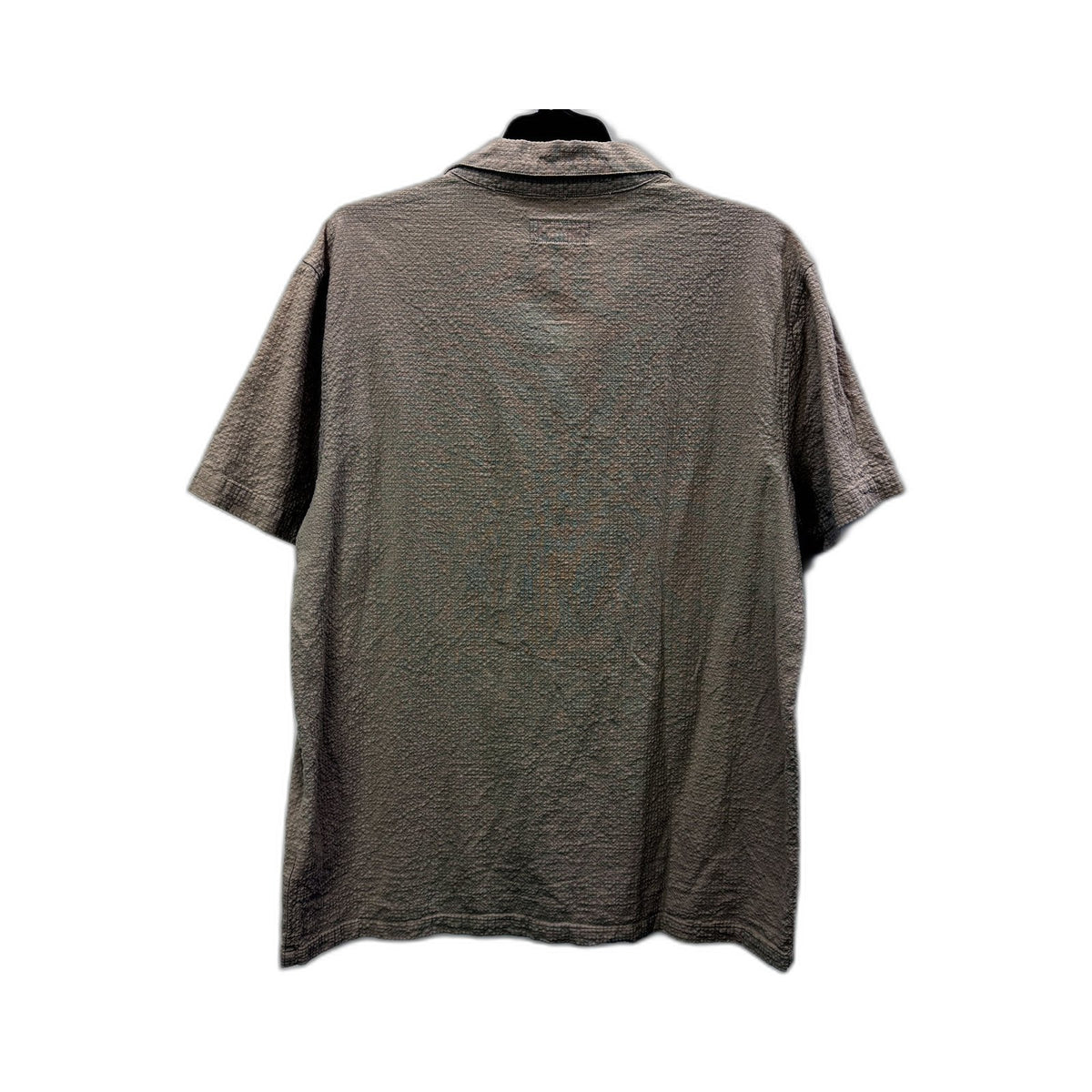Kenji Mens Button-Down Casual Cotton Collared Shirt in Beige, Size XL