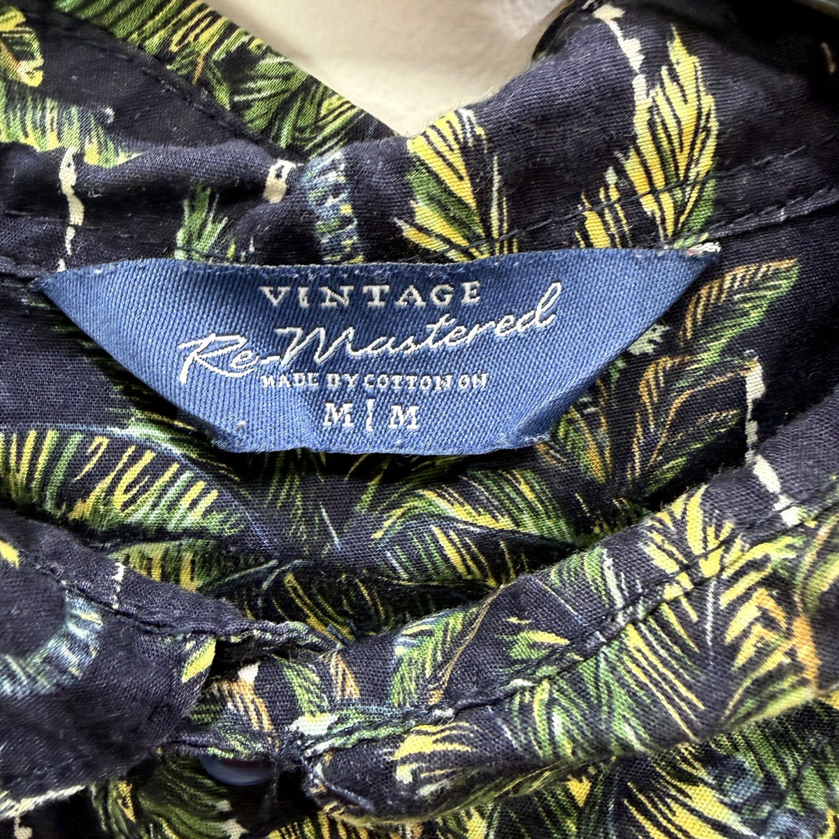 Cotton On Mens Button-Down Palm Tree Shirt Multi Color Size M