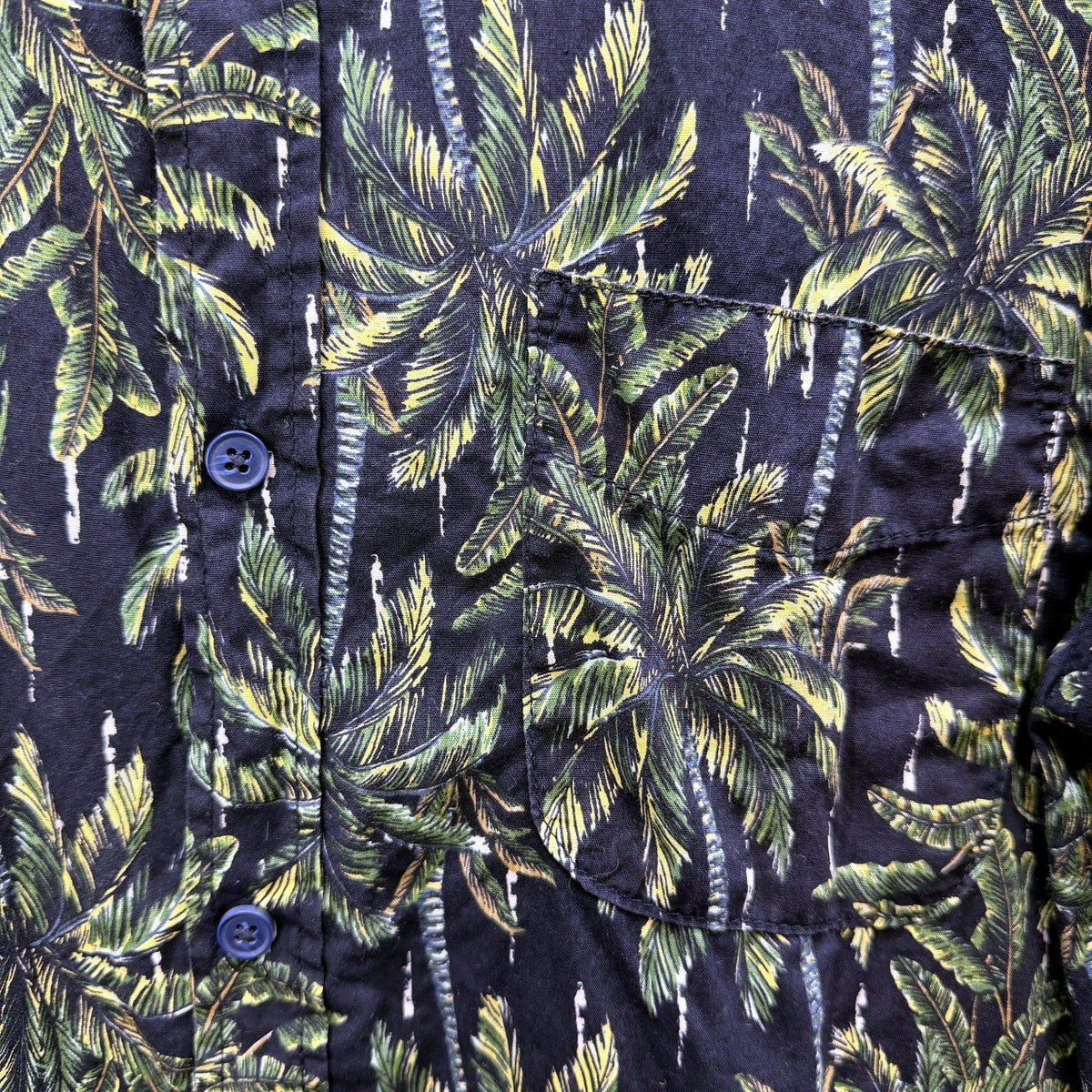 Cotton On Mens Button-Down Palm Tree Shirt Multi Color Size M