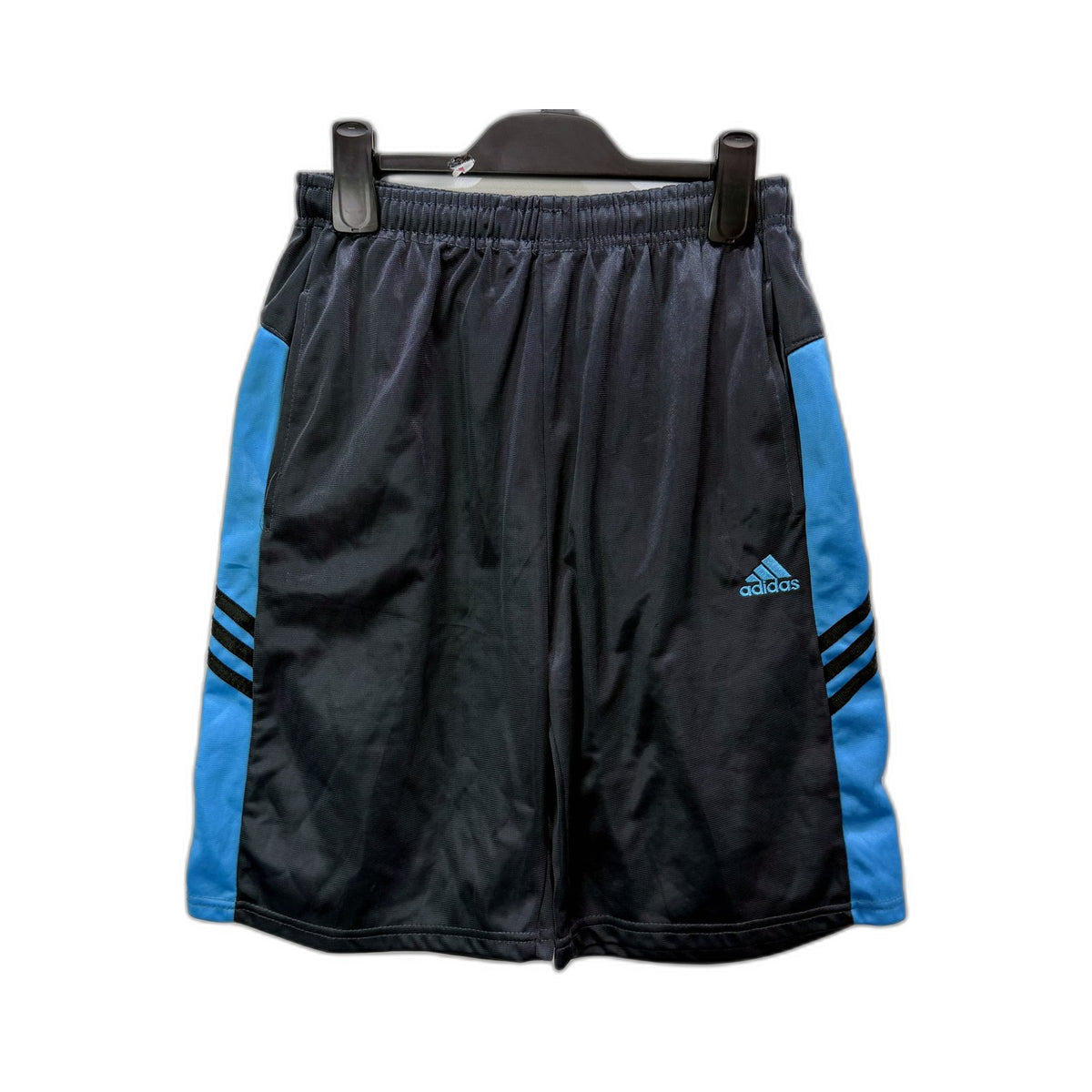 adidas Boys Athletic Shorts Black Blue Activewear Gym Workout Size M/S Size