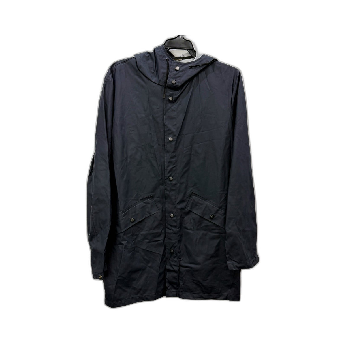 Zara Mens Hooded Navy Rain Jacket - Lightweight Casual Outerwear Size L