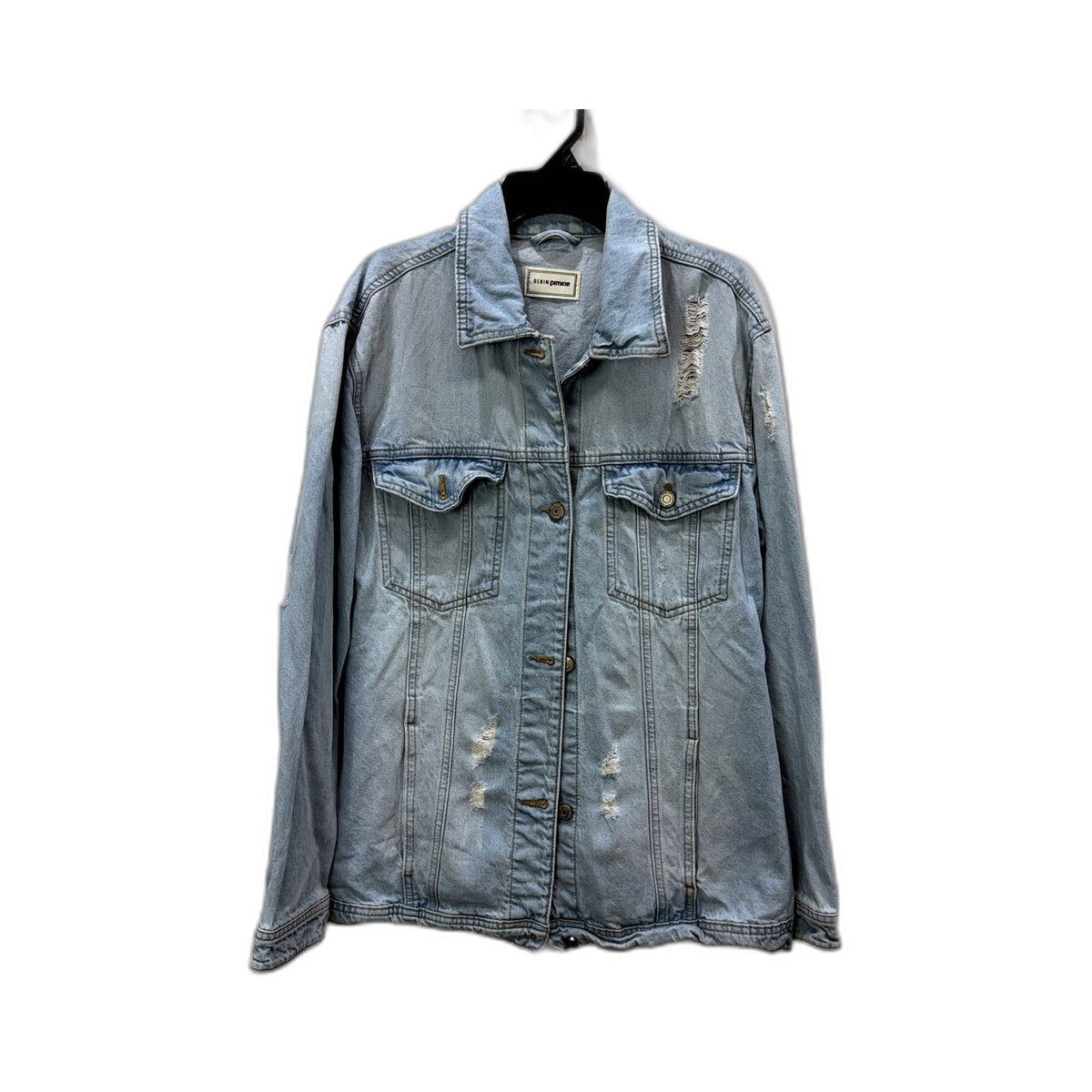 Denim Pimkie Mens Light Blue Distressed Jacket in Size M