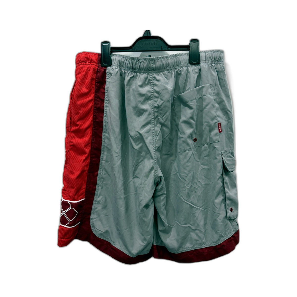 Insight Mens Cargo Shorts with Drawstring and Mesh Lining in Gray & Red XL NEW