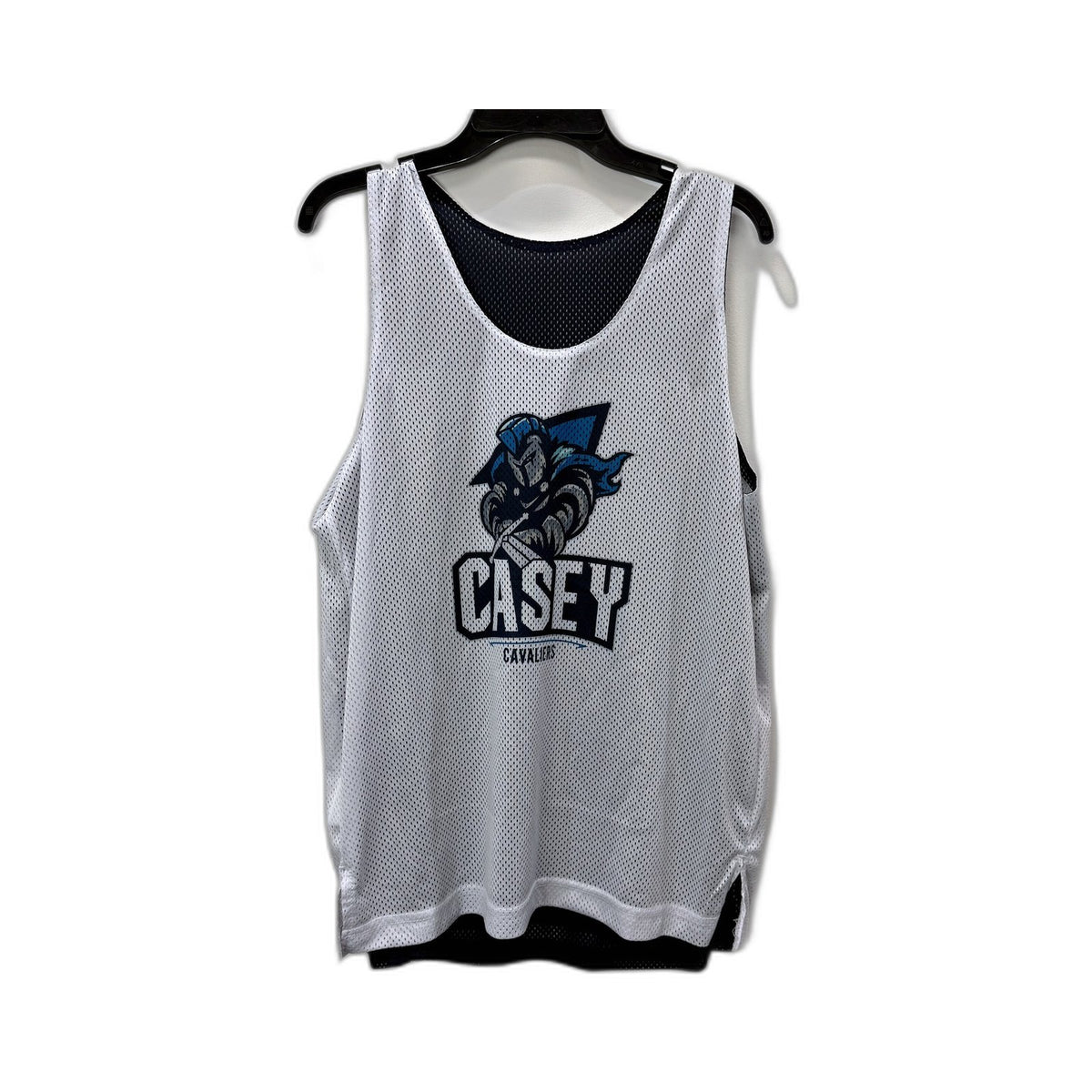 Casey Cavaliers Boys Basketball Jersey in White and Black, Size 12