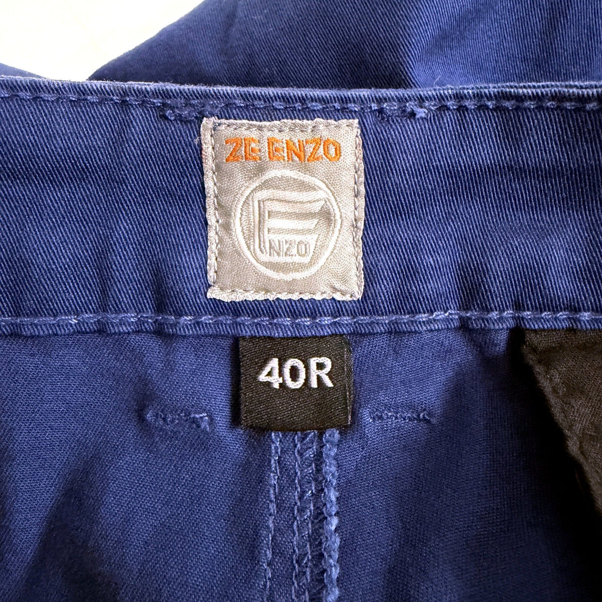 Ze Enzo Mens Navy Blue Chino Pants - Size 40R