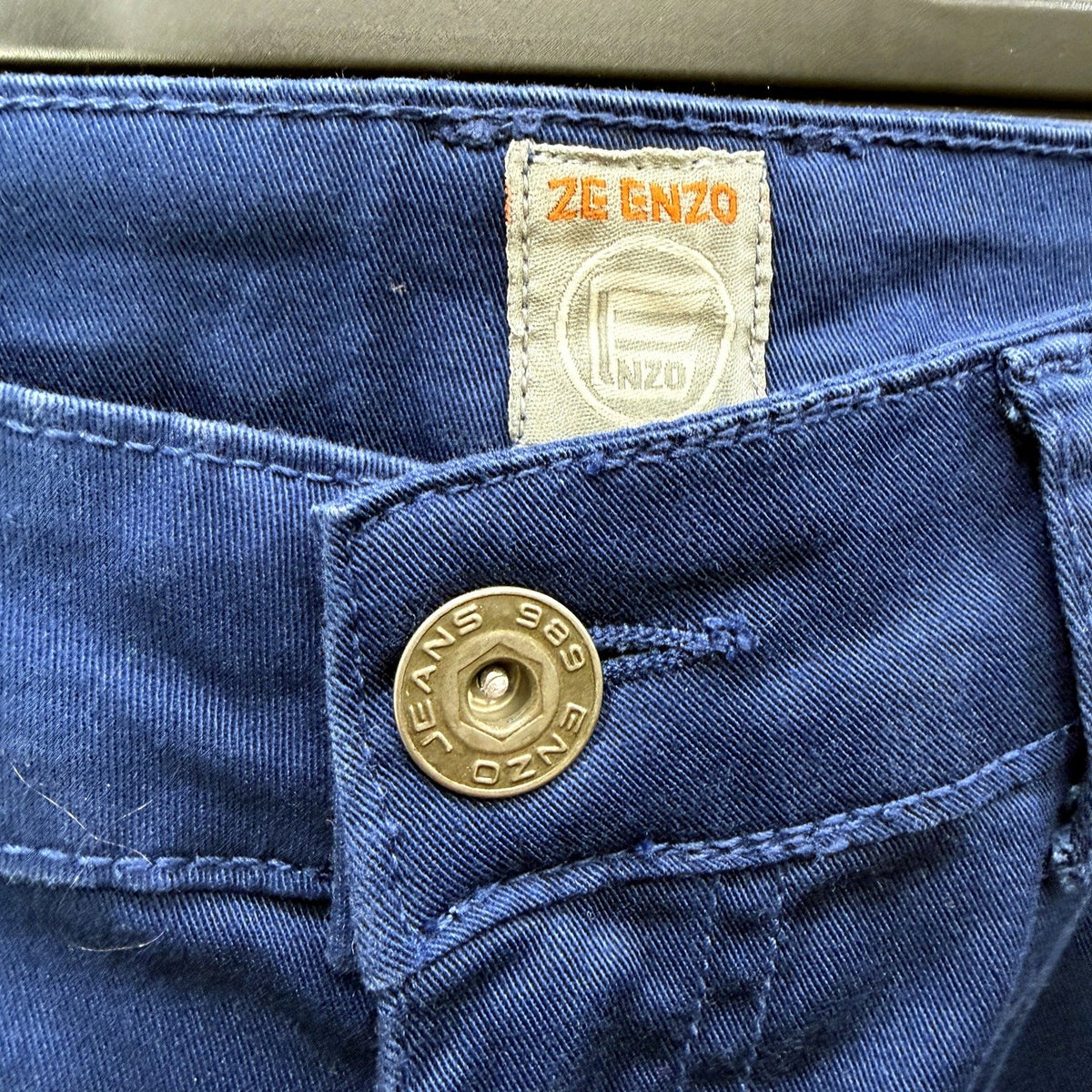 Ze Enzo Mens Navy Blue Chino Pants - Size 40R