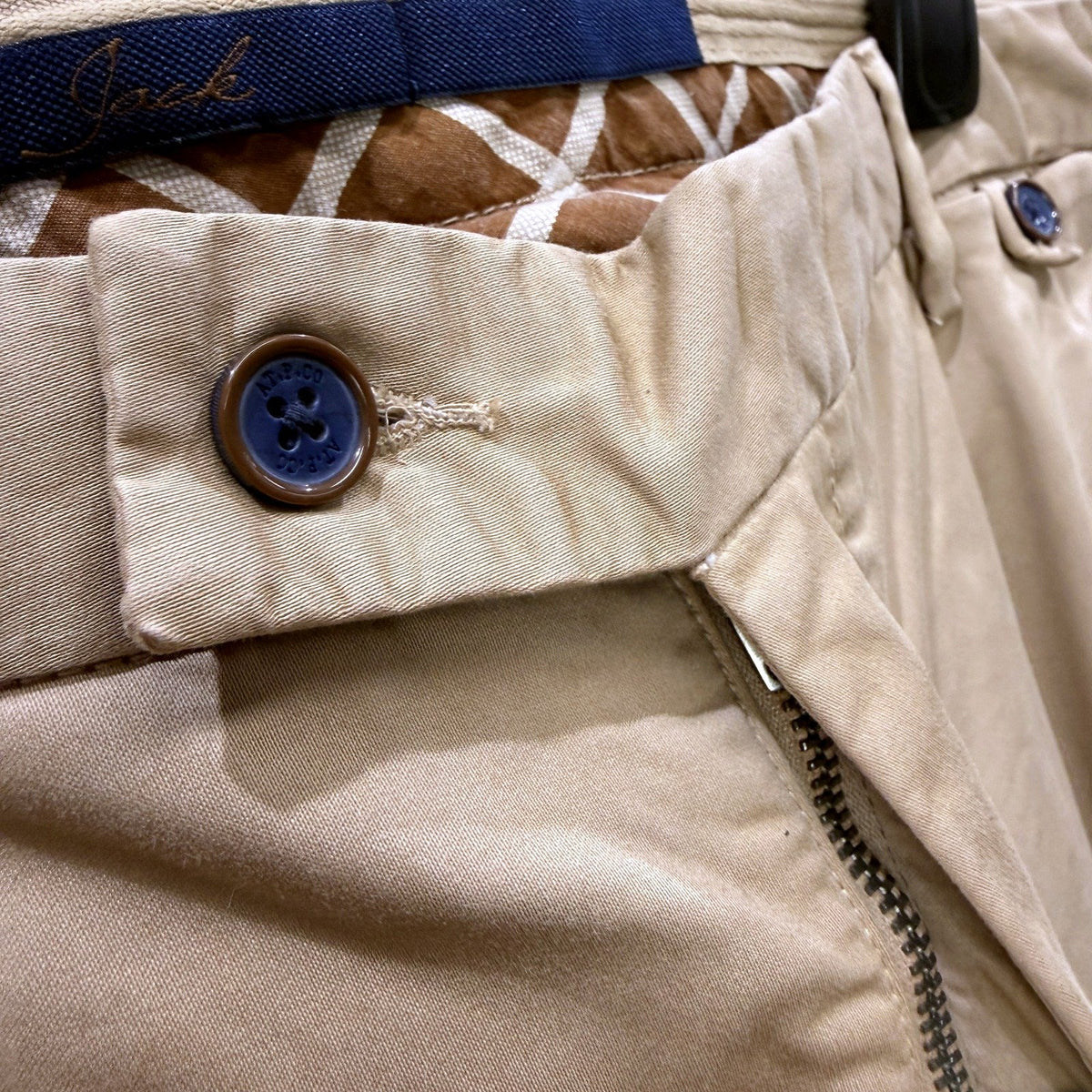 AT.P.CO Mens Relaxed Fit Cotton Chino Pants in Beige Size 56