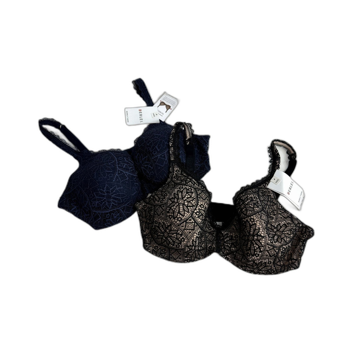 Berlei Womens Barely There Lace T-Shirt Bra 14DD Navy Black 2 Pack Size 14DD NEW