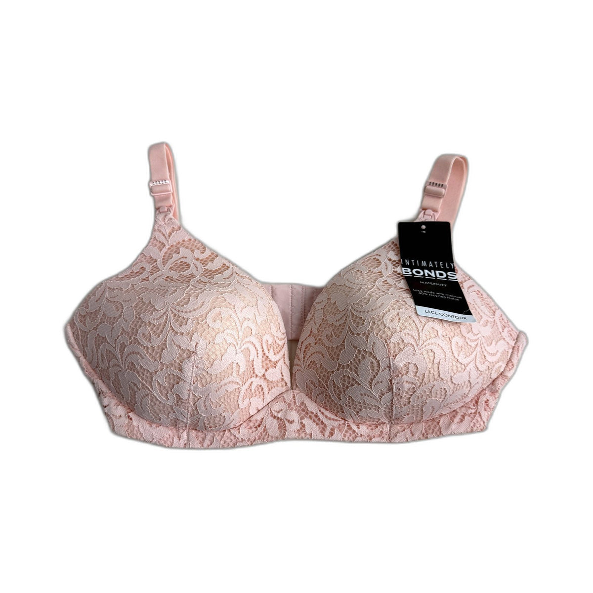 Bonds Womens Lace Contour Maternity Wirefree Bra Blush Pink Size 12DD NEW