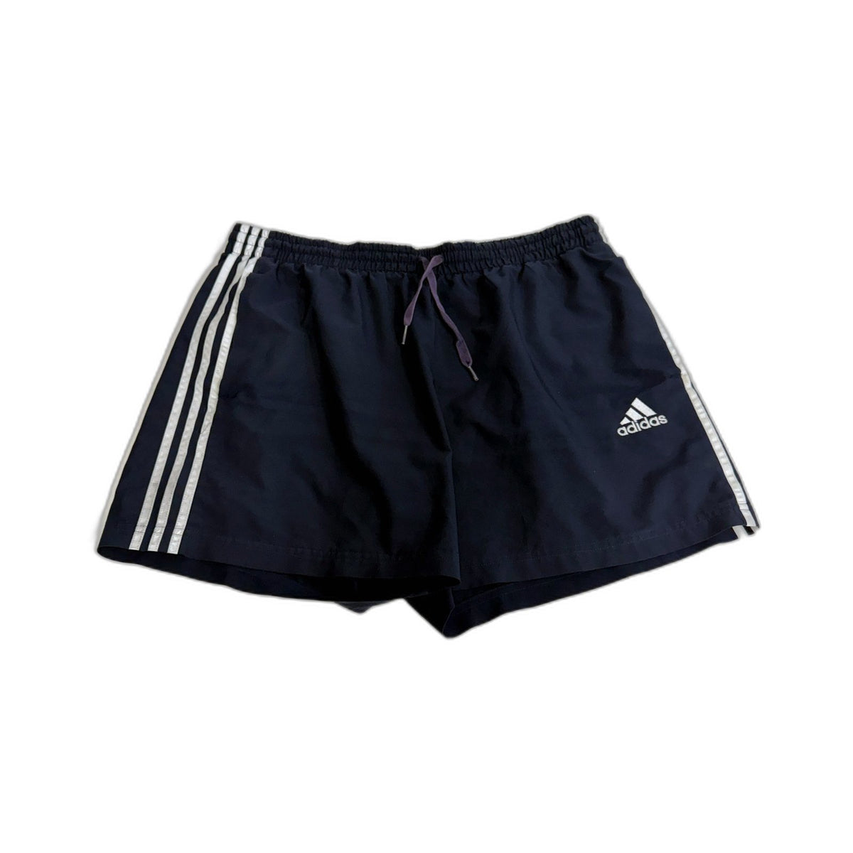 Adidas Mens Athletic Shorts Navy Blue White Stripes XL