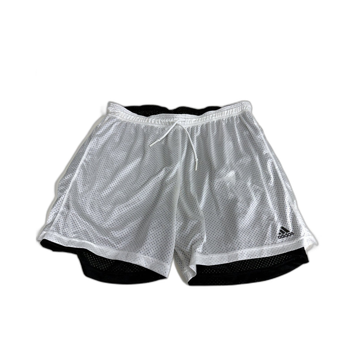 Adidas Mens Reversible Athletic Shorts Black White Mesh XL