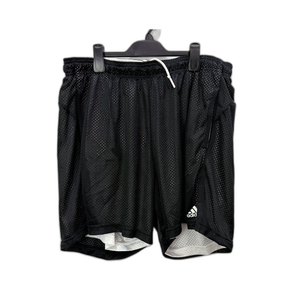 Adidas Mens Reversible Athletic Shorts Black White Mesh XL