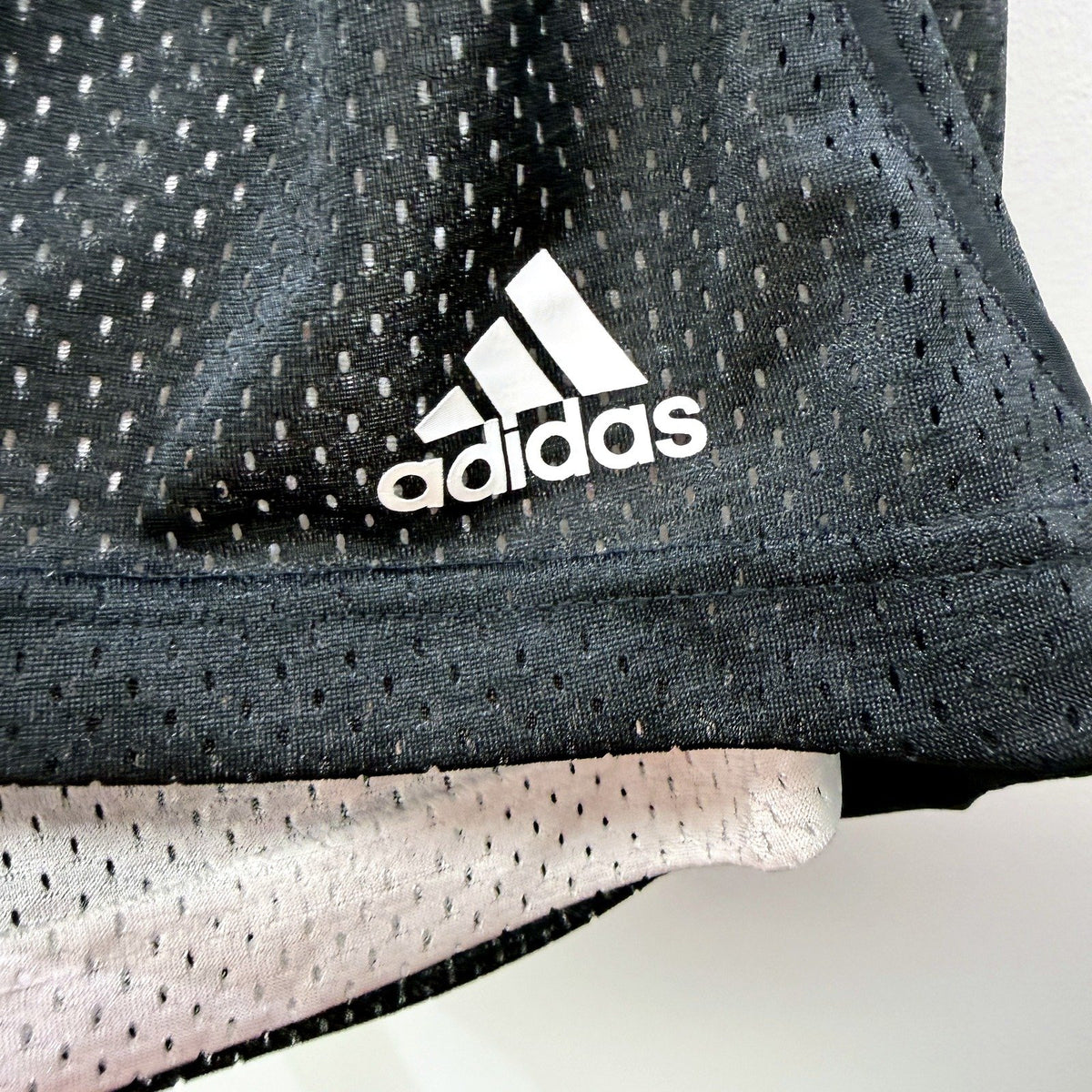 Adidas Mens Reversible Athletic Shorts Black White Mesh XL