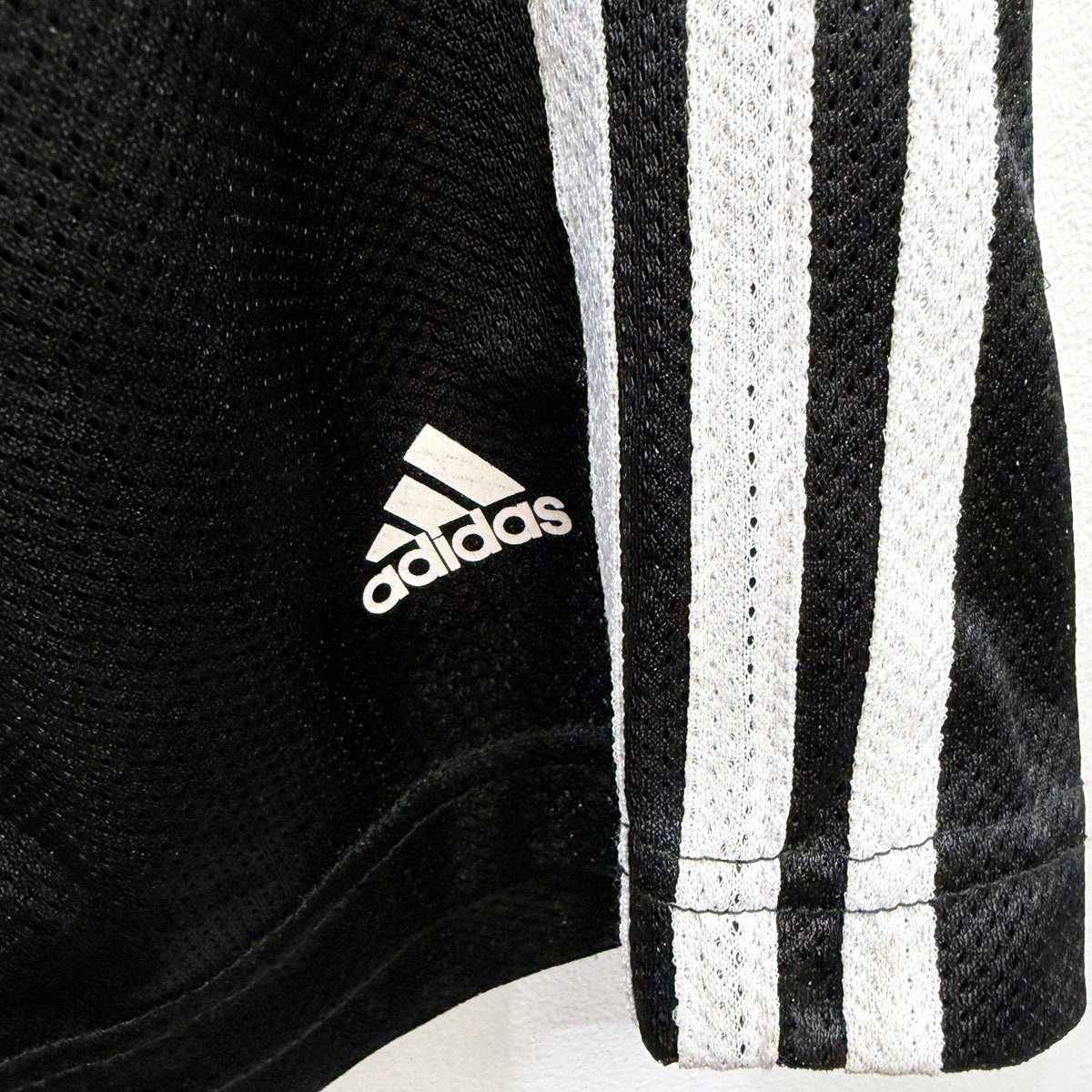 Adidas Mens Athletic Mesh Shorts Black White Stripes Size L