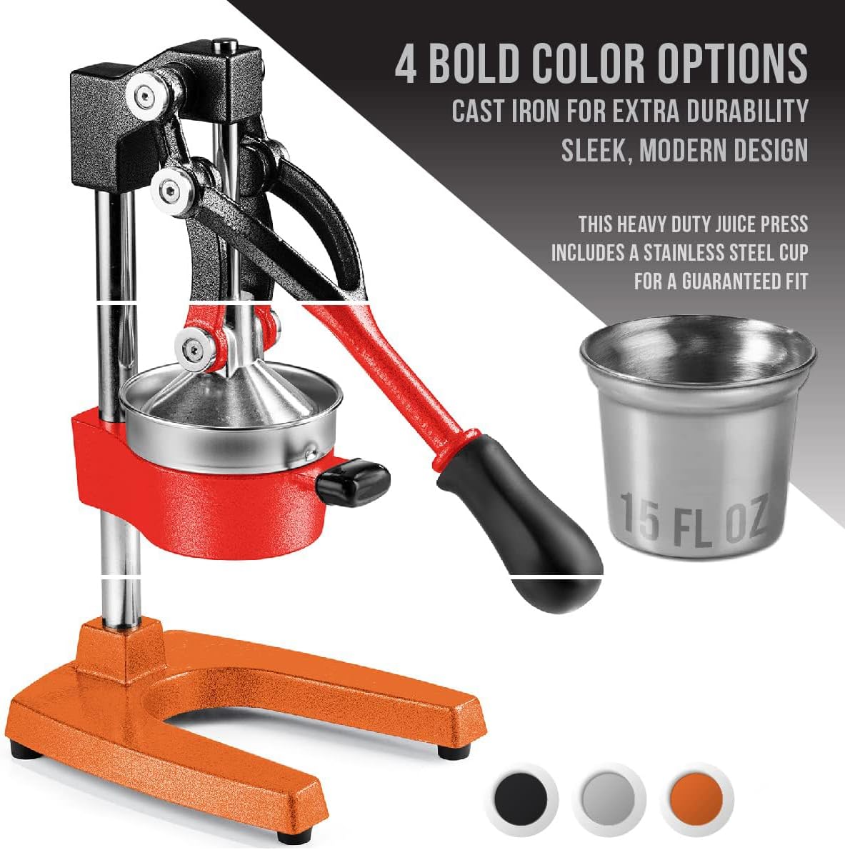 Homodoskey Extra-Large Commercial Grade Manual Citrus Juicer in Gray - DEMO