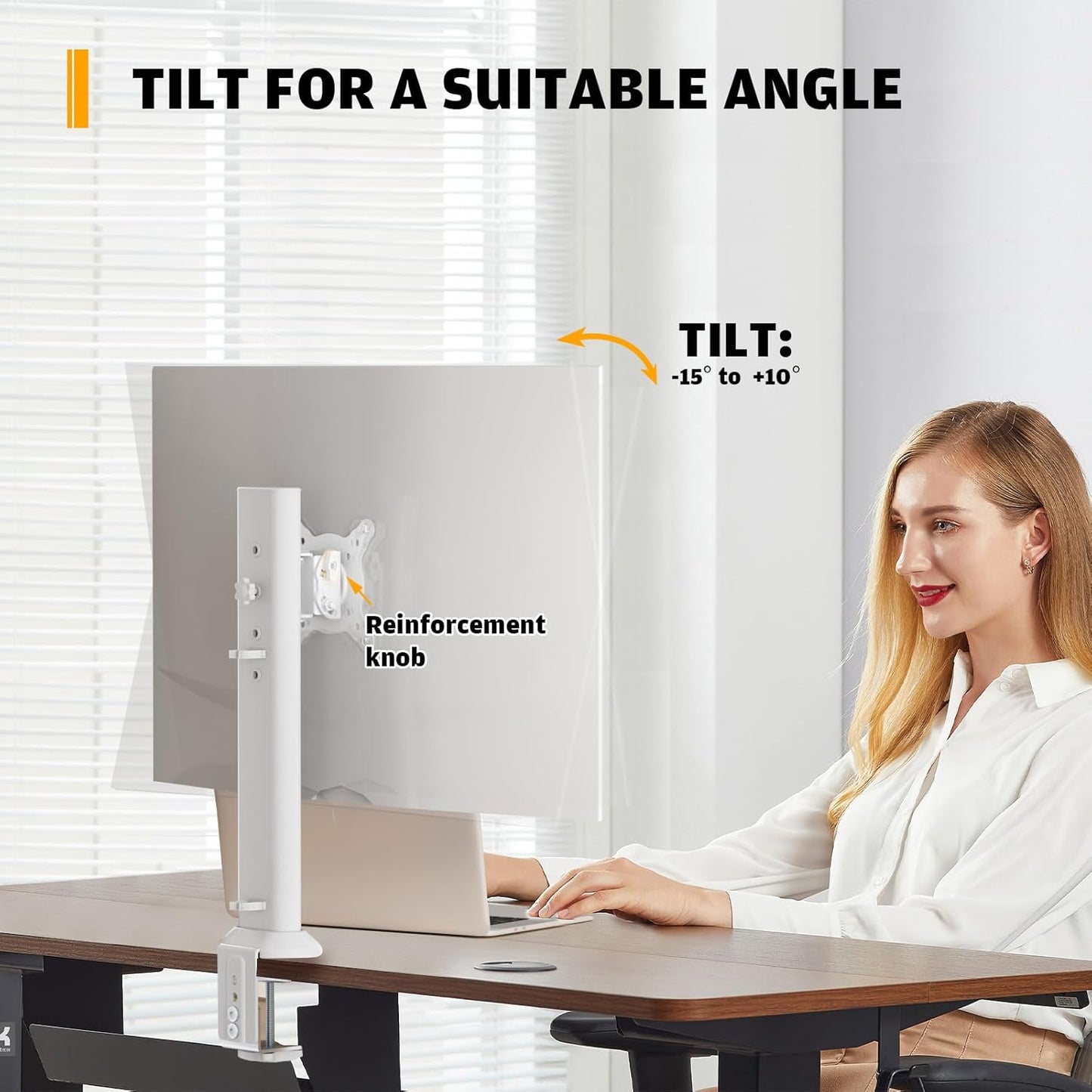 Hemudu Monitor Arm Mount Stand for 13-32 Inch Flat Curved Computer Displays NEW