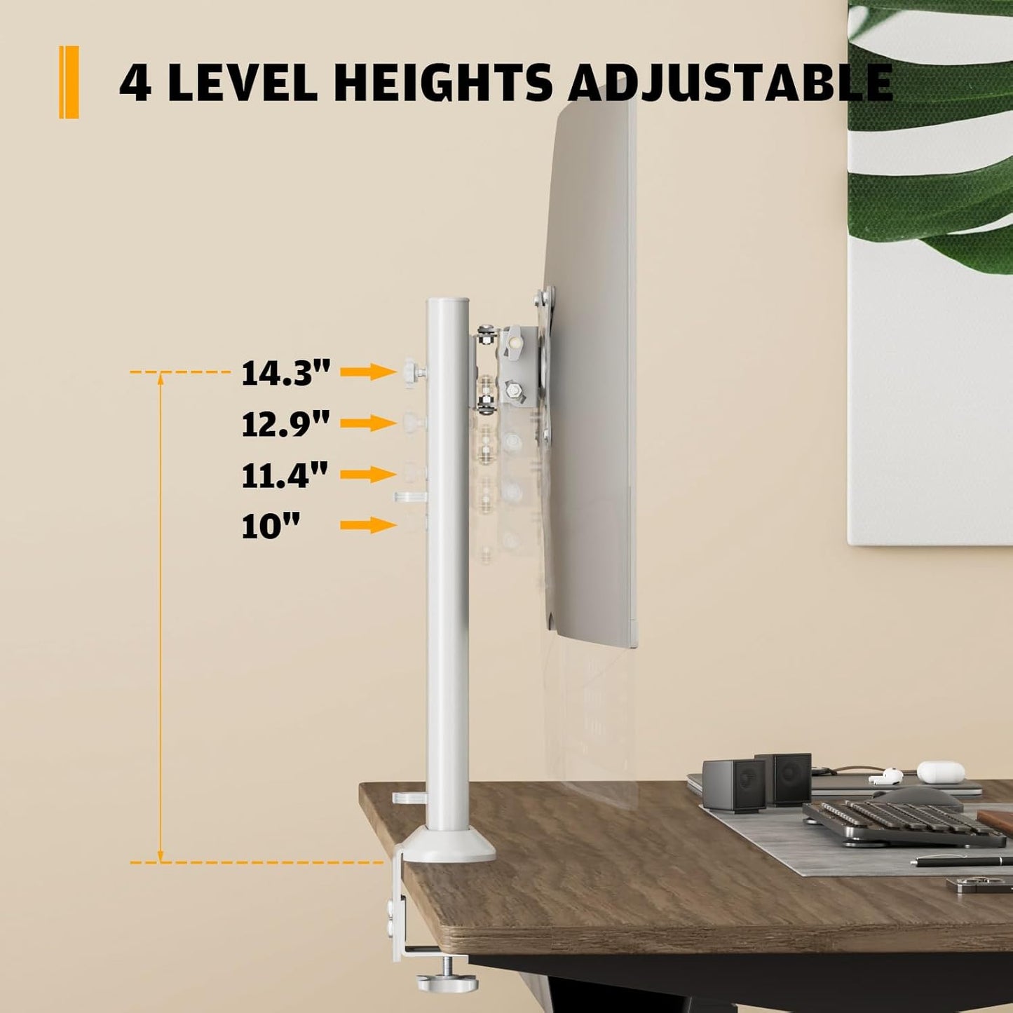 Hemudu Monitor Arm Mount Stand for 13-32 Inch Flat Curved Computer Displays NEW