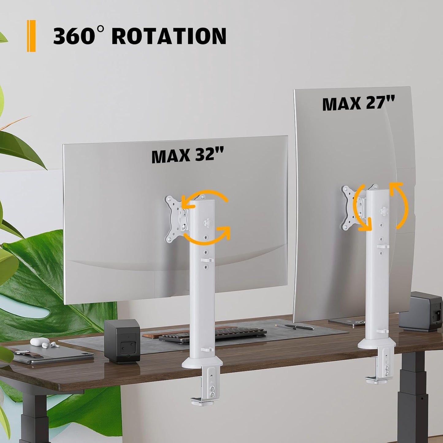 Hemudu Monitor Arm Mount Stand for 13-32 Inch Flat Curved Computer Displays NEW