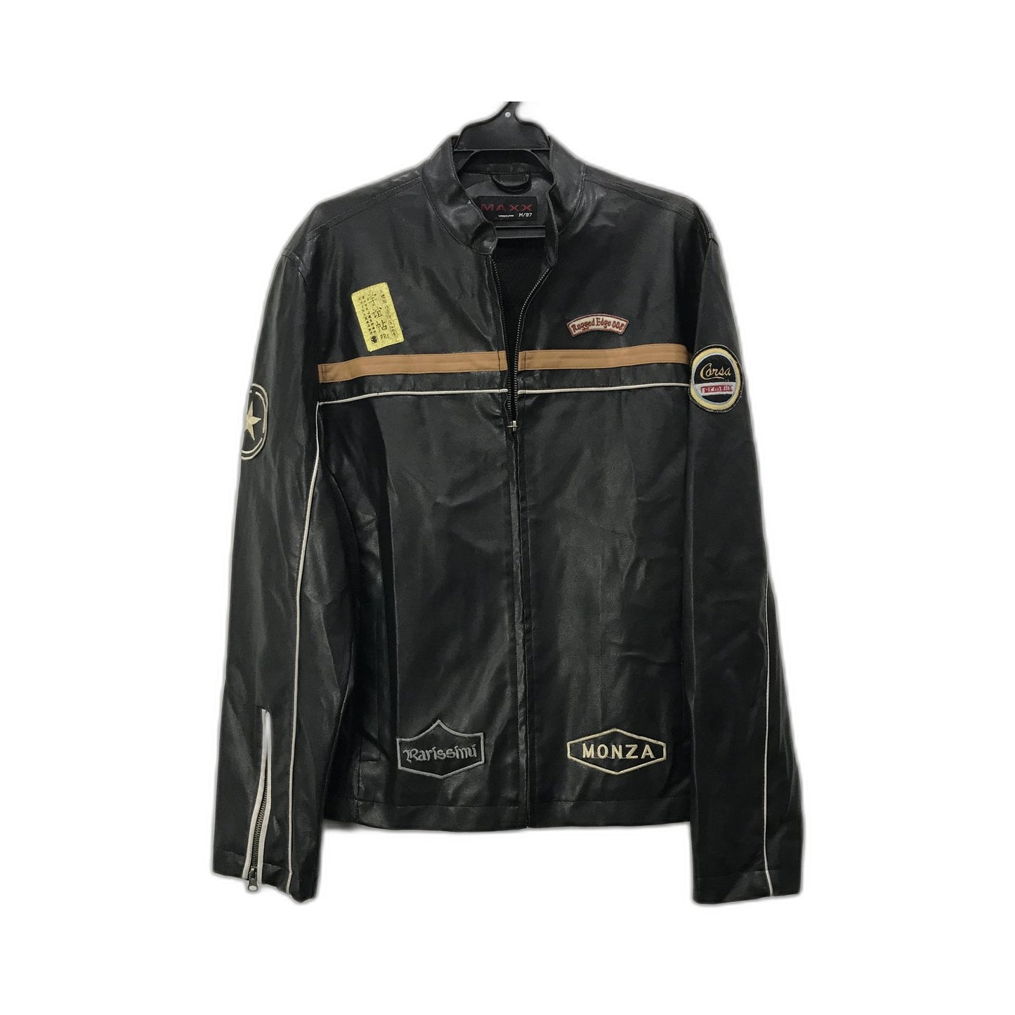 MAXX Black Motorcycle Jacket Stylish Durable Comfortable Size M