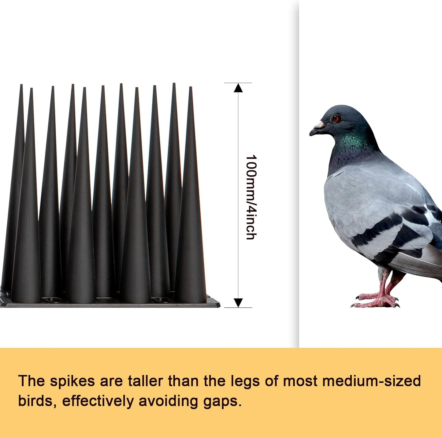OFFO Black Bird Spikes to Deter Pigeons, Sparrows & Other Pests 10Pack NEW