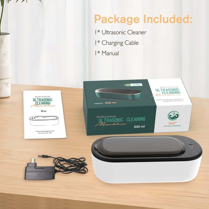 Bubbacare Ultrasonic Jewelry Cleaner Green Professional 45kHz Sonic Cleaning NEW