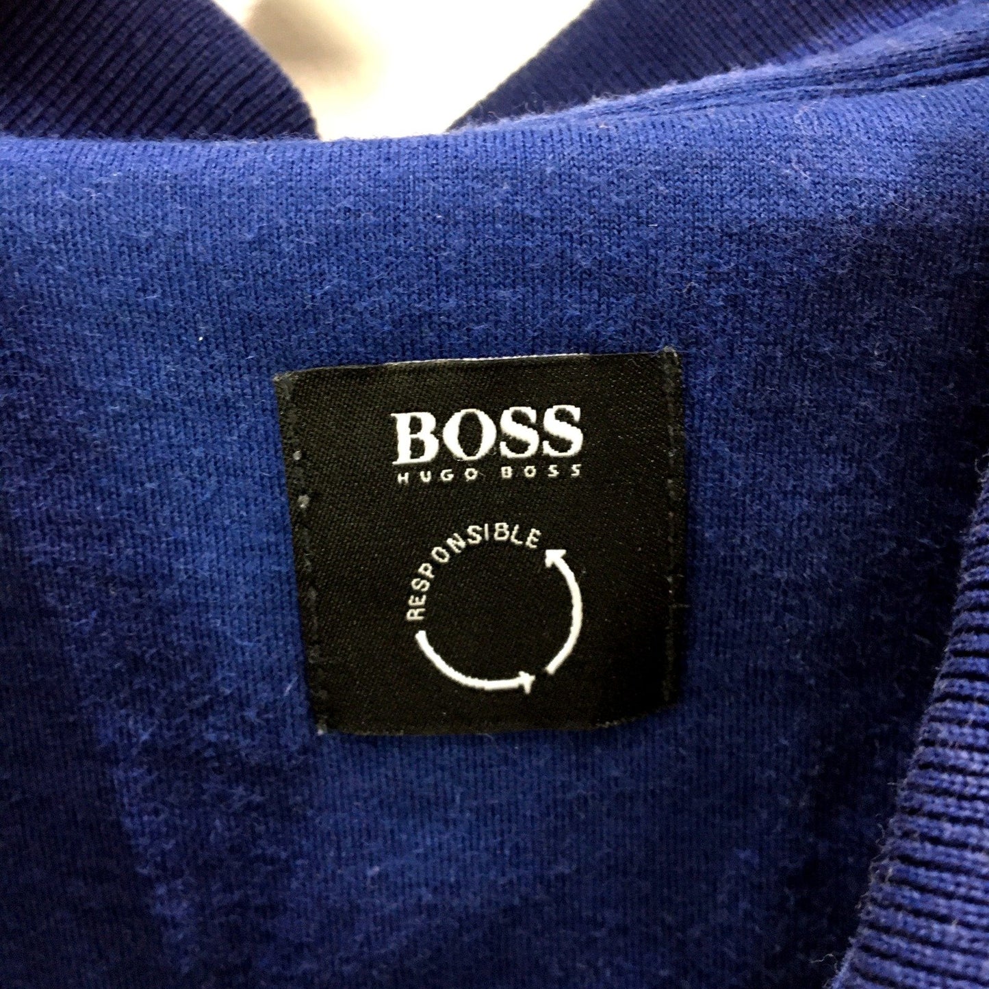 Hugo Boss Mens Navy Blue Patterned Cotton Polo Shirt, Size M