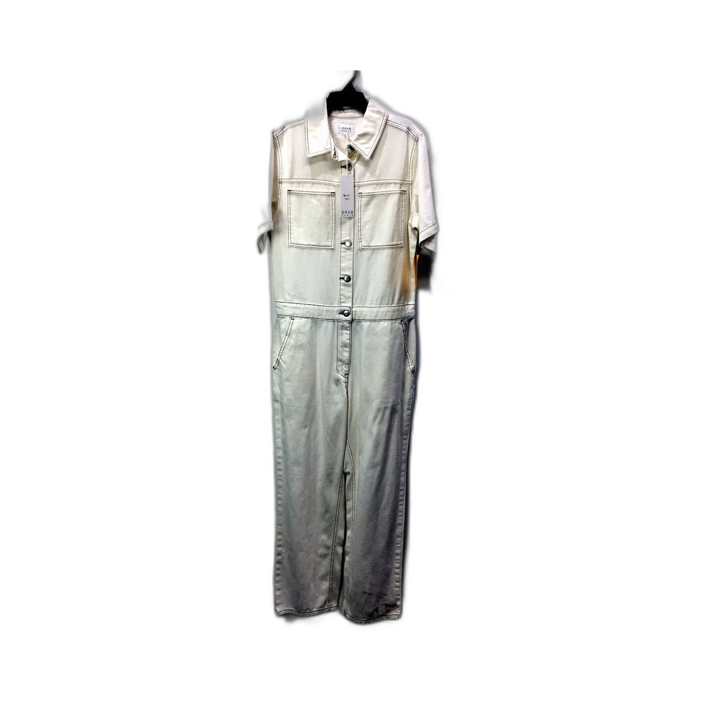 Grab Denim Womens Casual Comfortable Ivory Jumpsuit Size 10 NEW