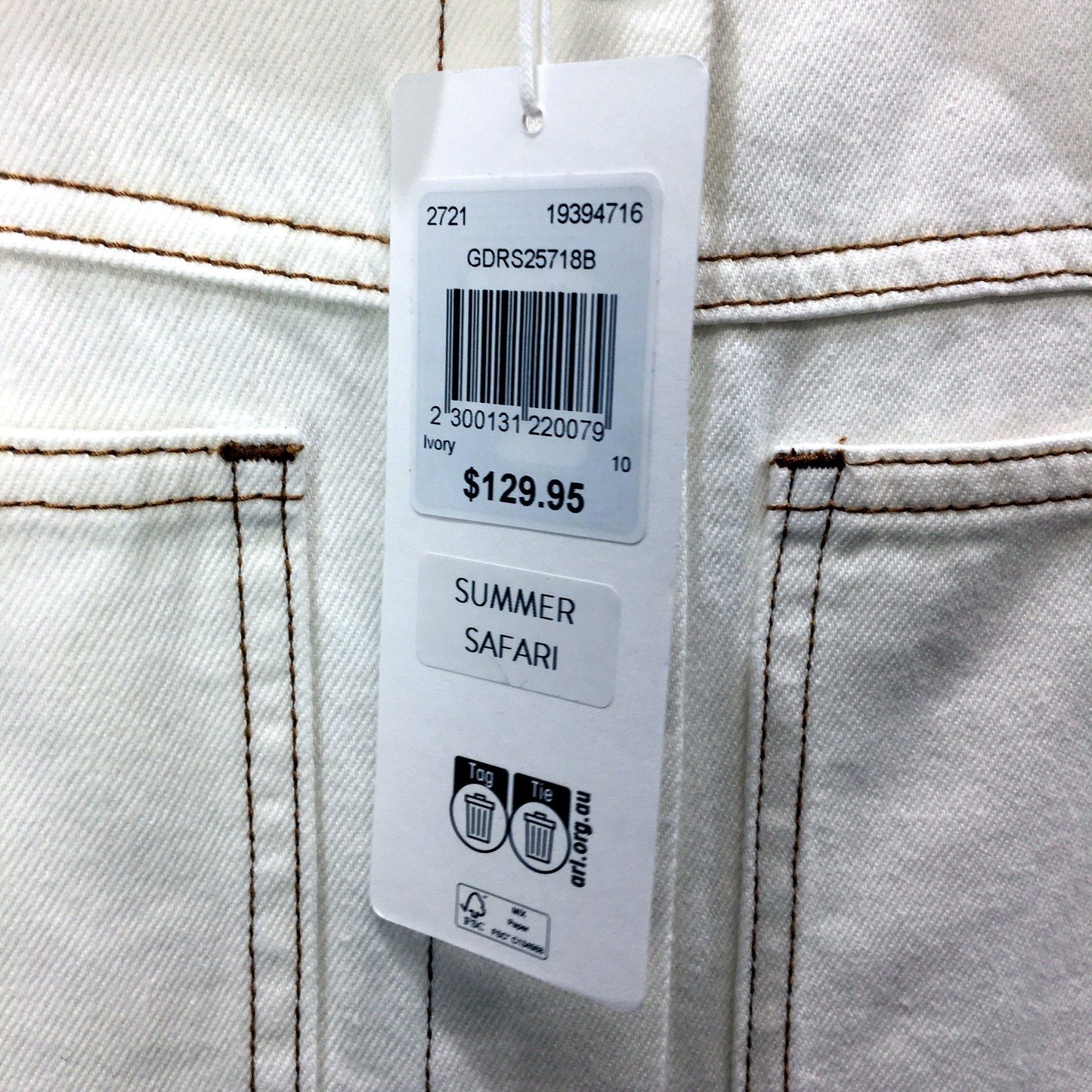 Grab Denim Womens Casual Comfortable Ivory Jumpsuit Size 10 NEW
