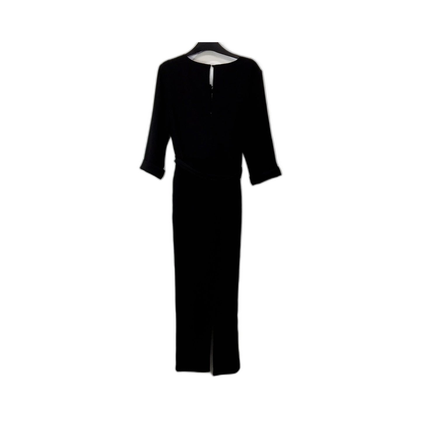 Joni Womens Wrap Jumpsuit - Black Long Sleeve Casual Elegant Size 12 NEW
