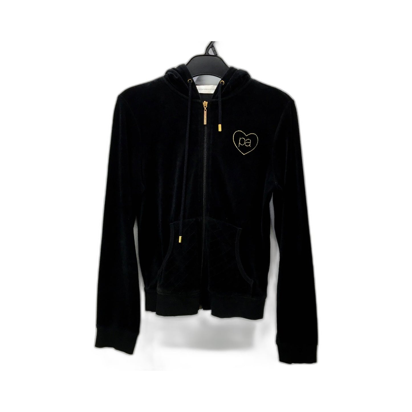 Peter Alexander Womens Black Zip-Up Pullover Sweatshirt Hoodie Size S