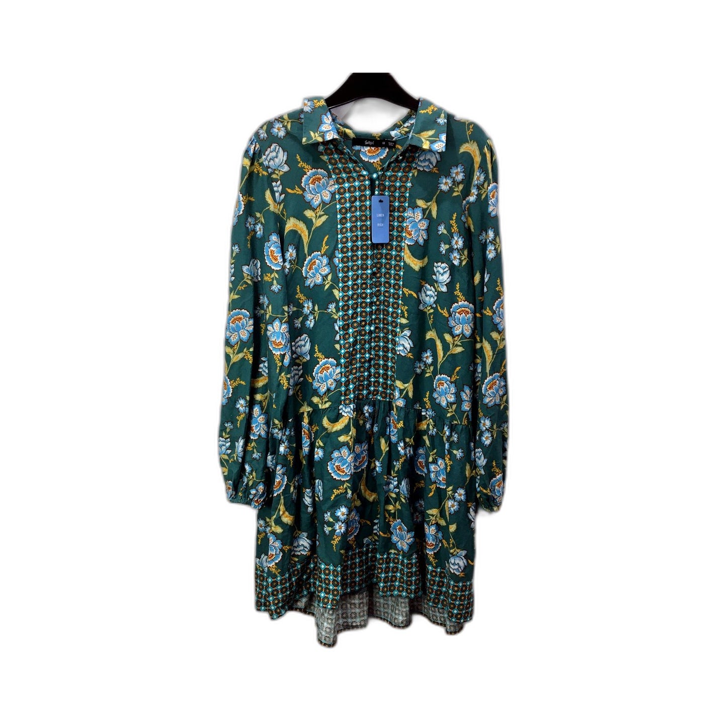 Sportsgirl Womens Floral Midi Dress Puff Sleeve Lightweight Multi Color NEW