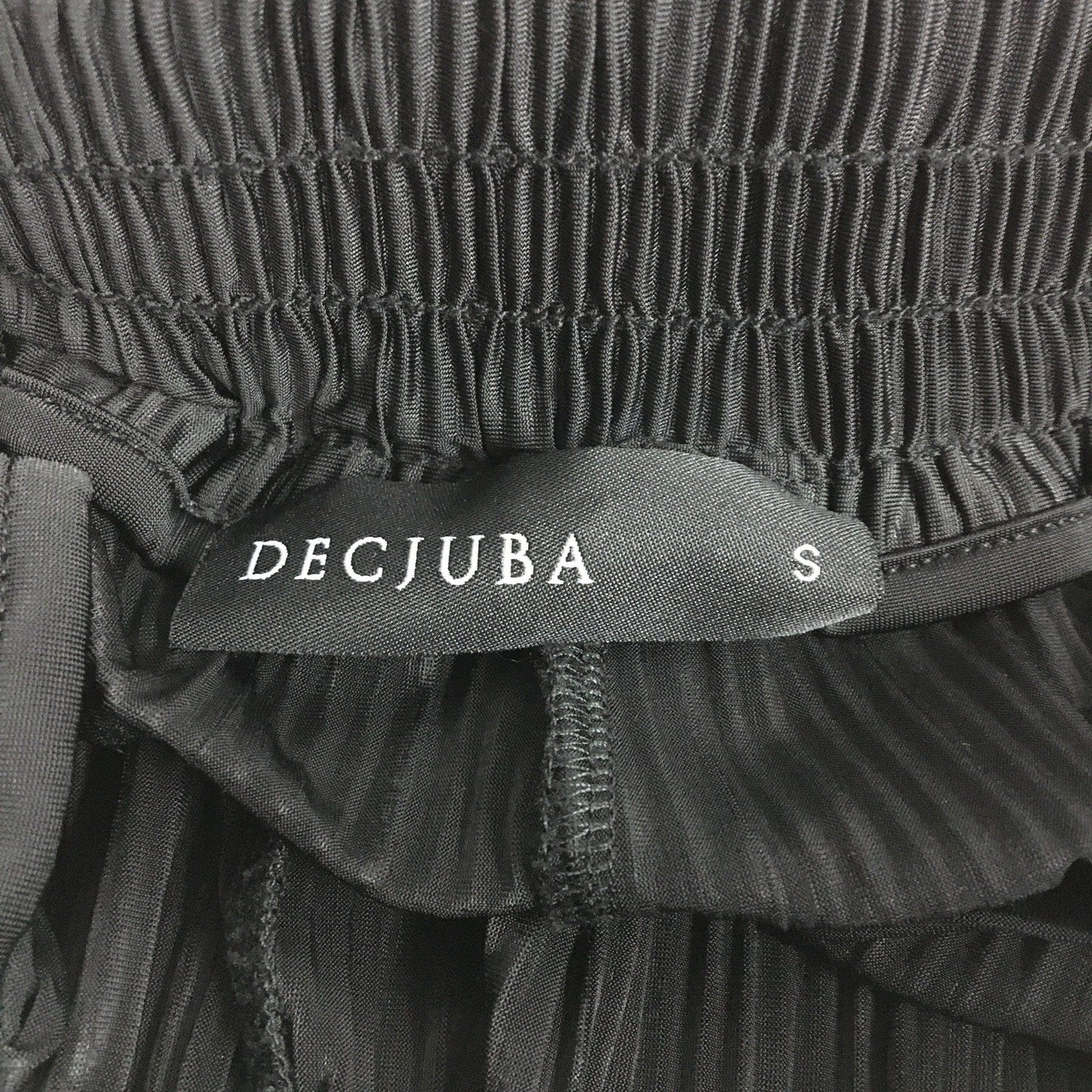 Decjuba Women's Pleated Elastic Waist Pants Black Size S