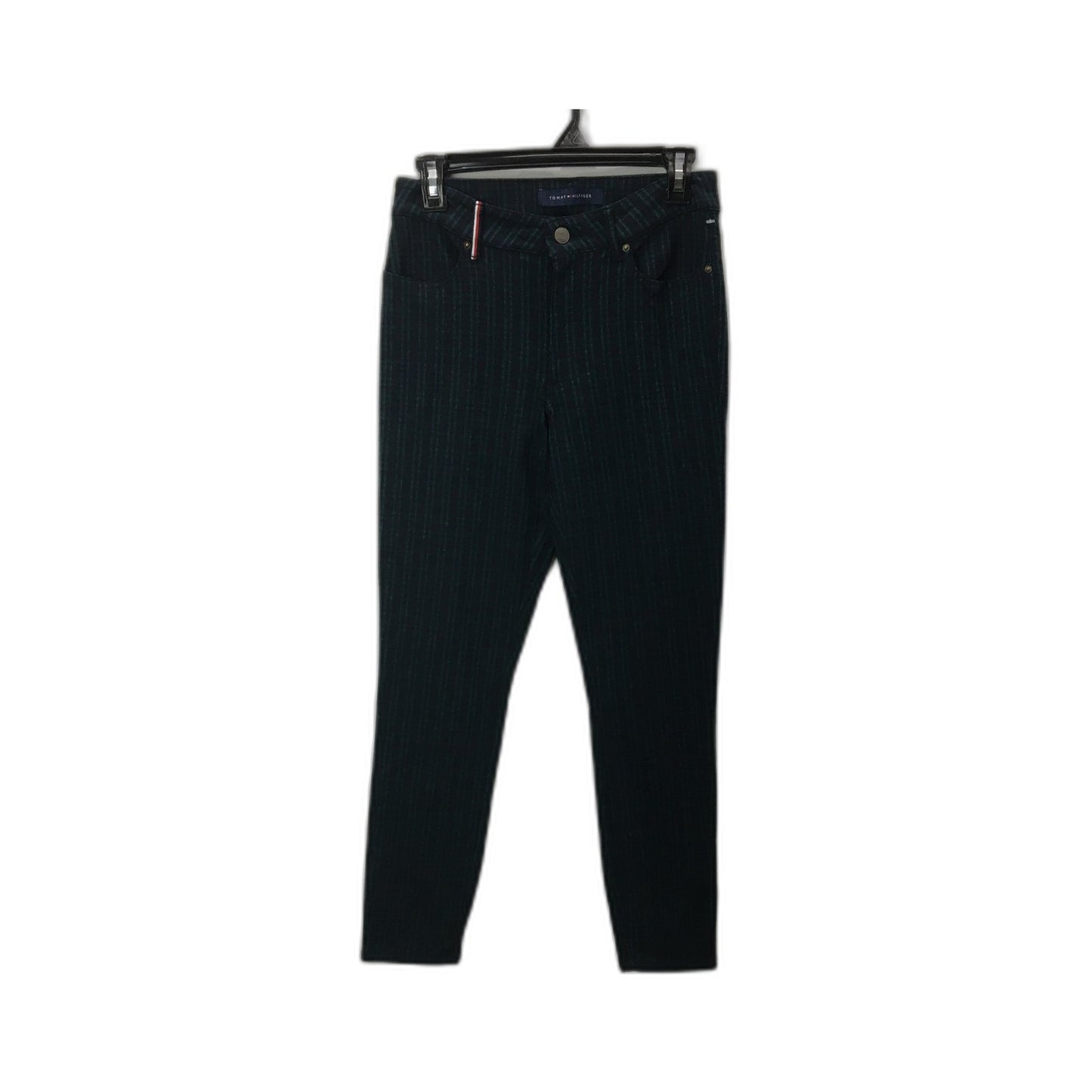 Tommy Hilfiger Women's Pinstripe Trousers Navy Blue Size 4