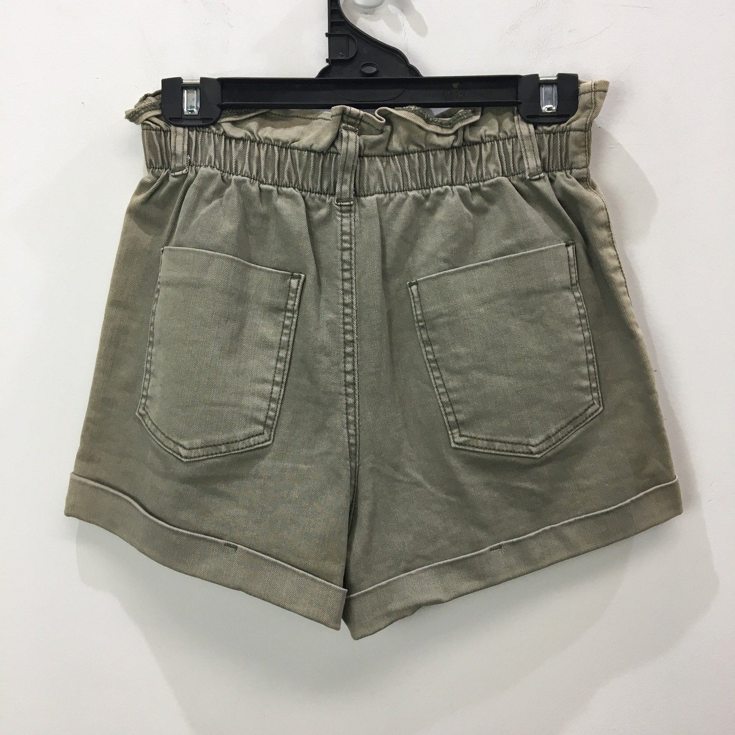 Sass Paperbag Waist Shorts Olive Green Cotton Blend Comfortable Womens Size 8
