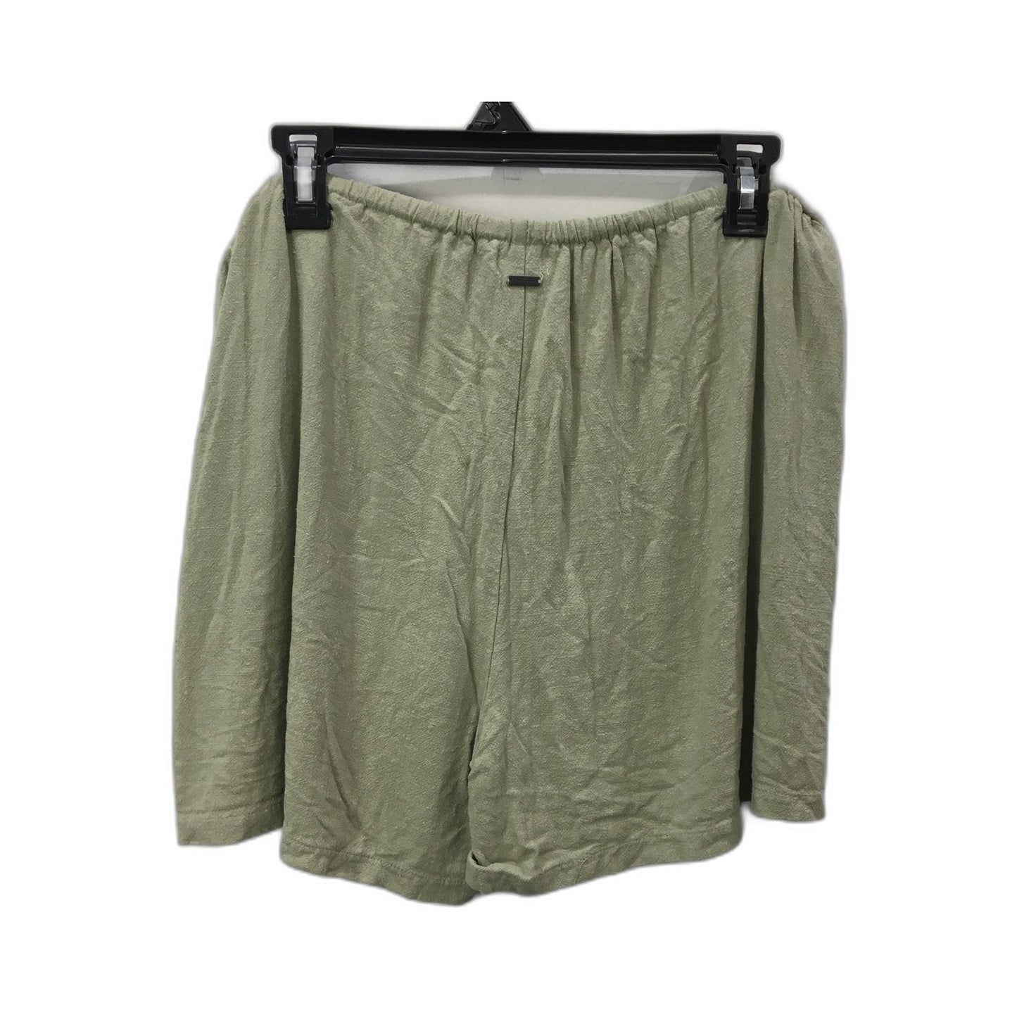 Ghanda Viscose Linen Casual Loungewear Shorts Olive Green Women's Size Large