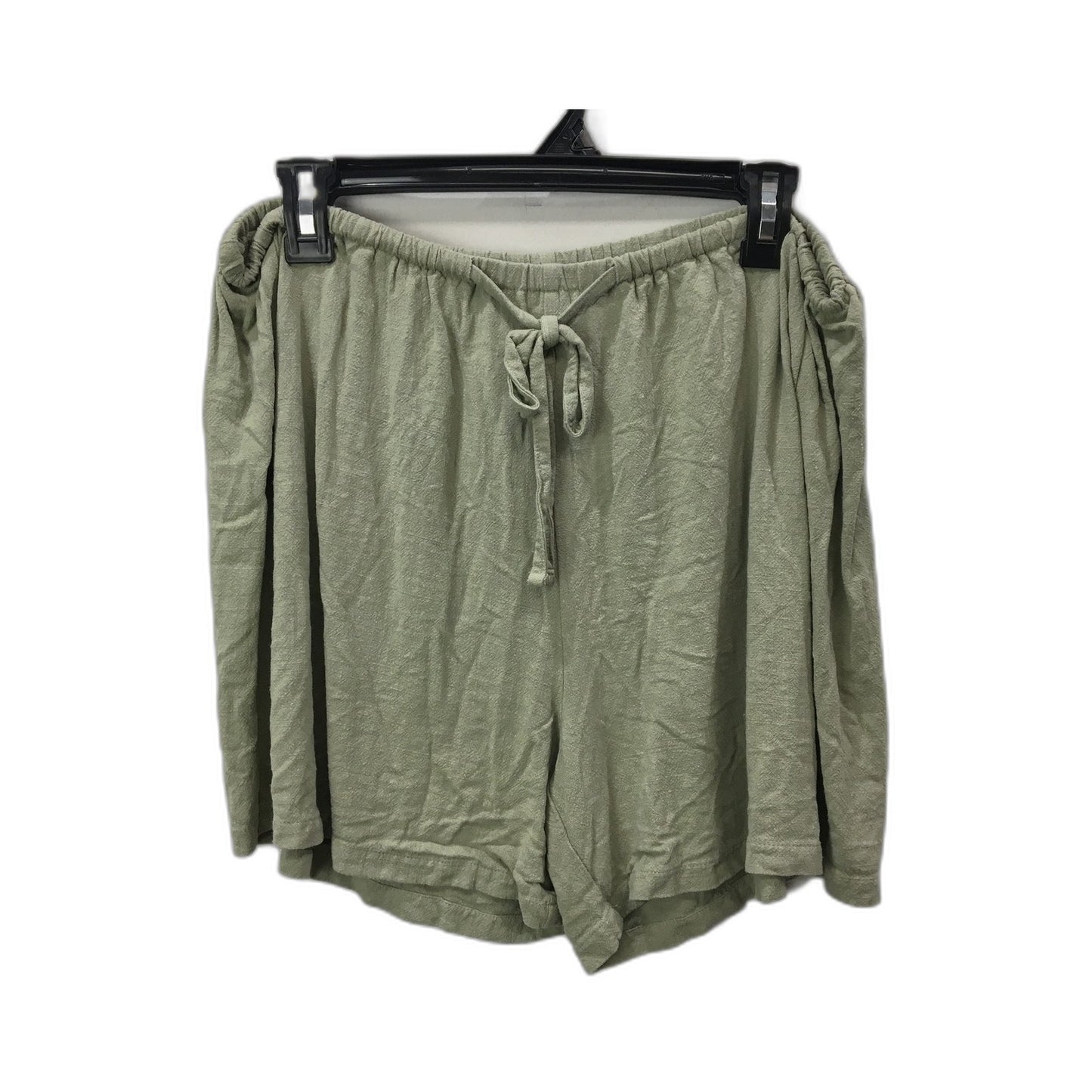 Ghanda Viscose Linen Casual Loungewear Shorts Olive Green Women's Size Large