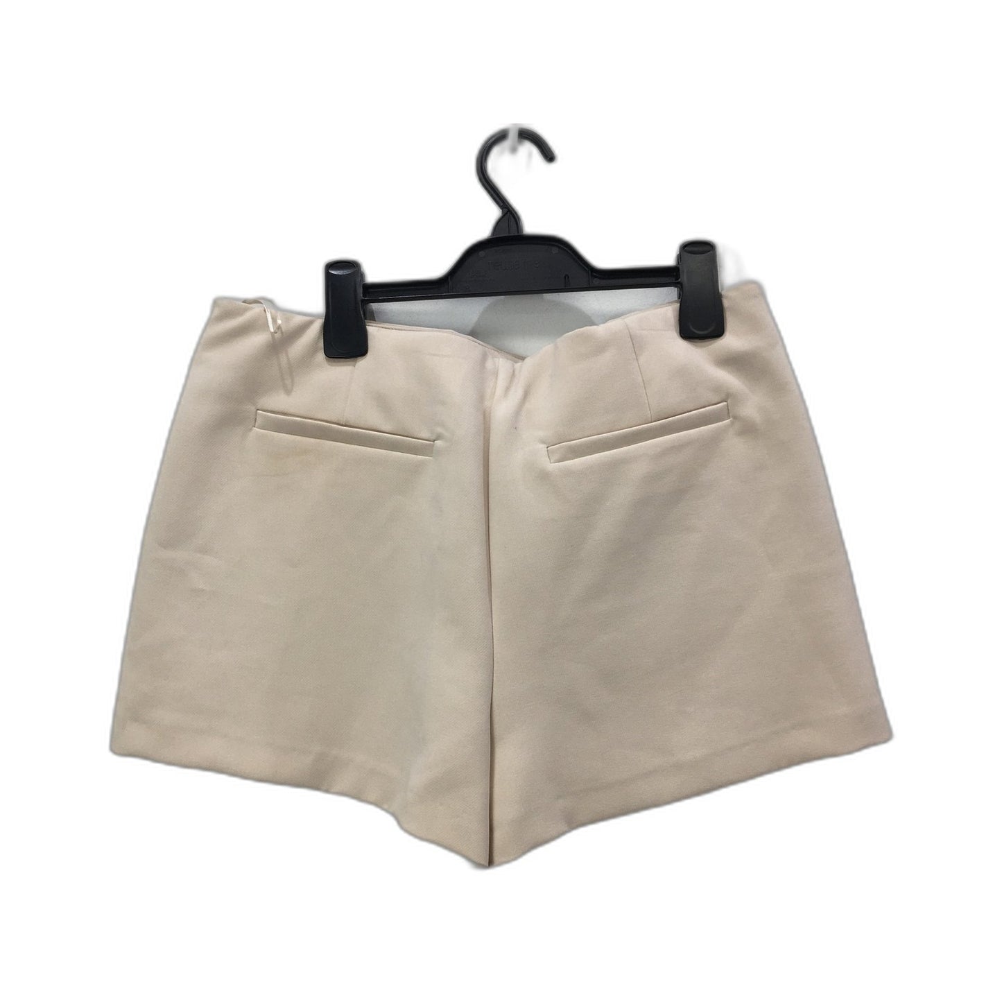 Zara Pleated Cotton Shorts Beige Belted Women's Size Large