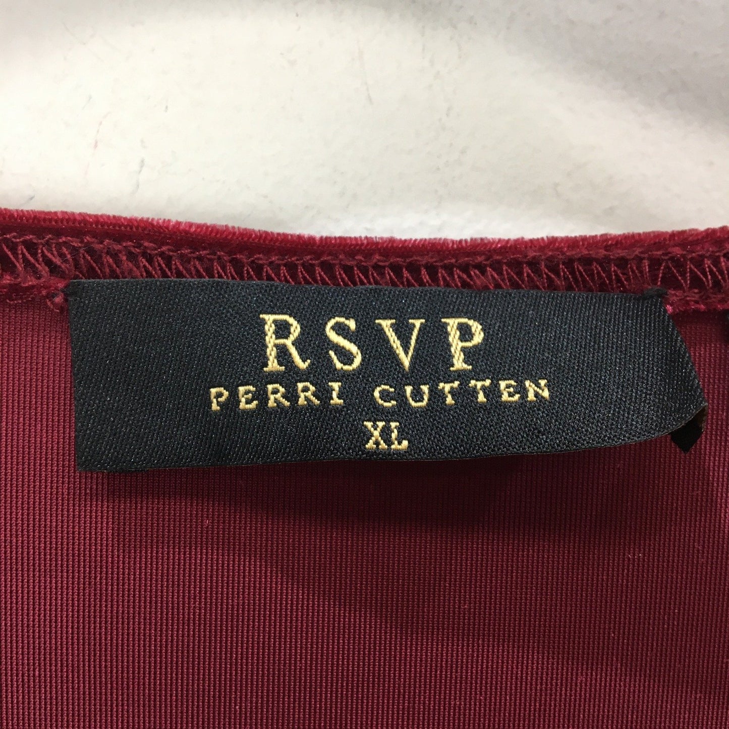 RSVP Velvet Long Sleeve Top Burgundy Women's Size XL