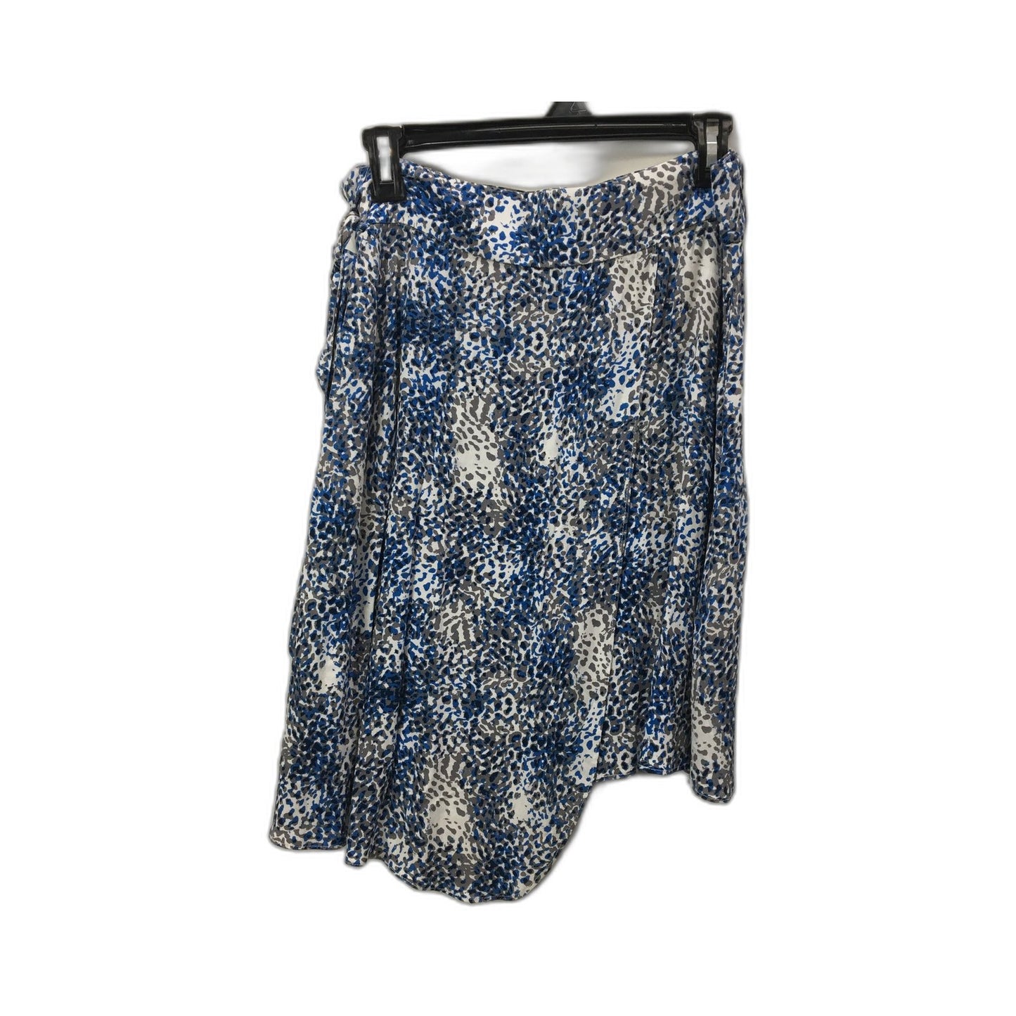 Oxford Woman Patterned Viscose Elastic Waist Skirt Blue Gray Size 10 NEW
