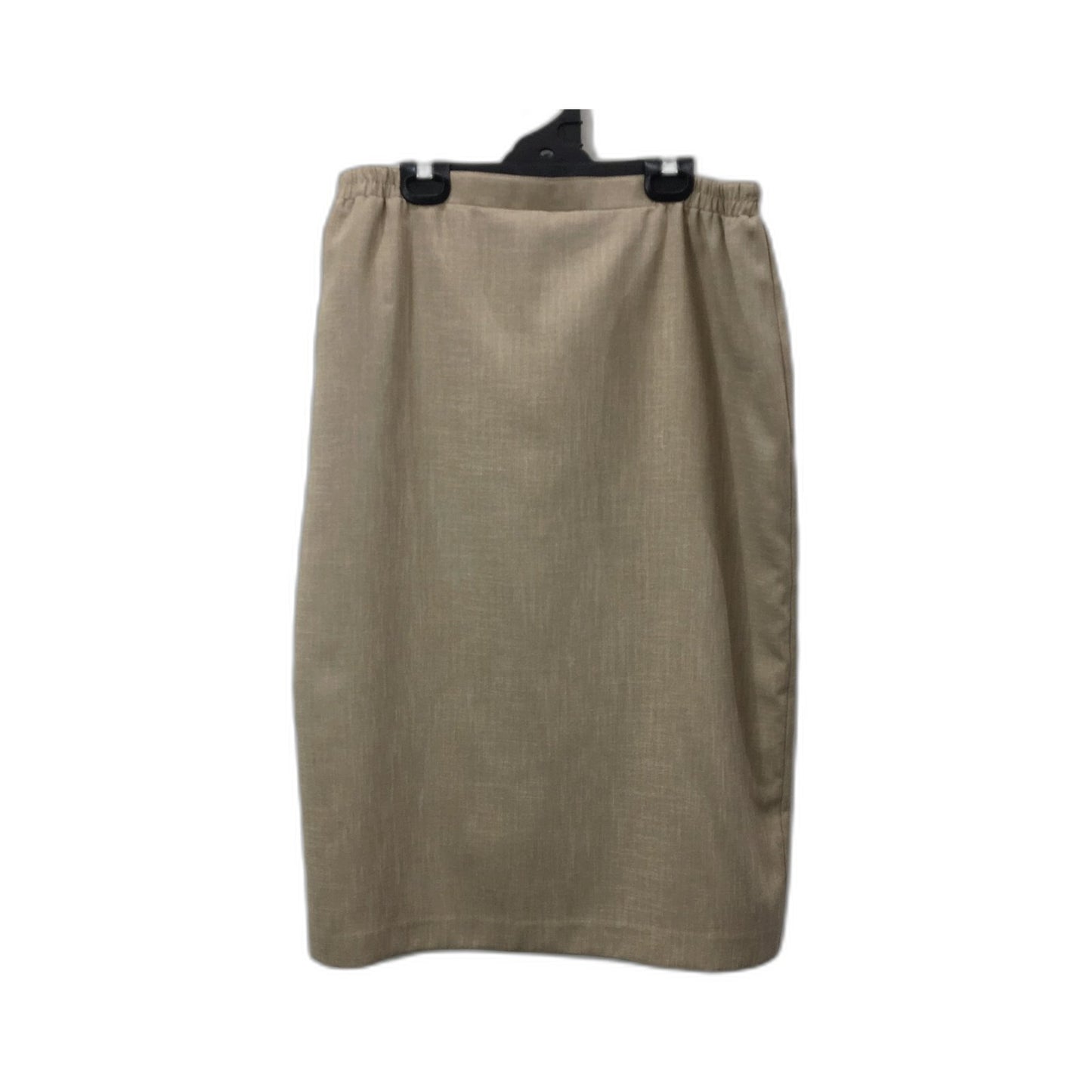 Fellahamilton Linen Straight Skirt Womens Elastic Waist Beige Size 14 NEW