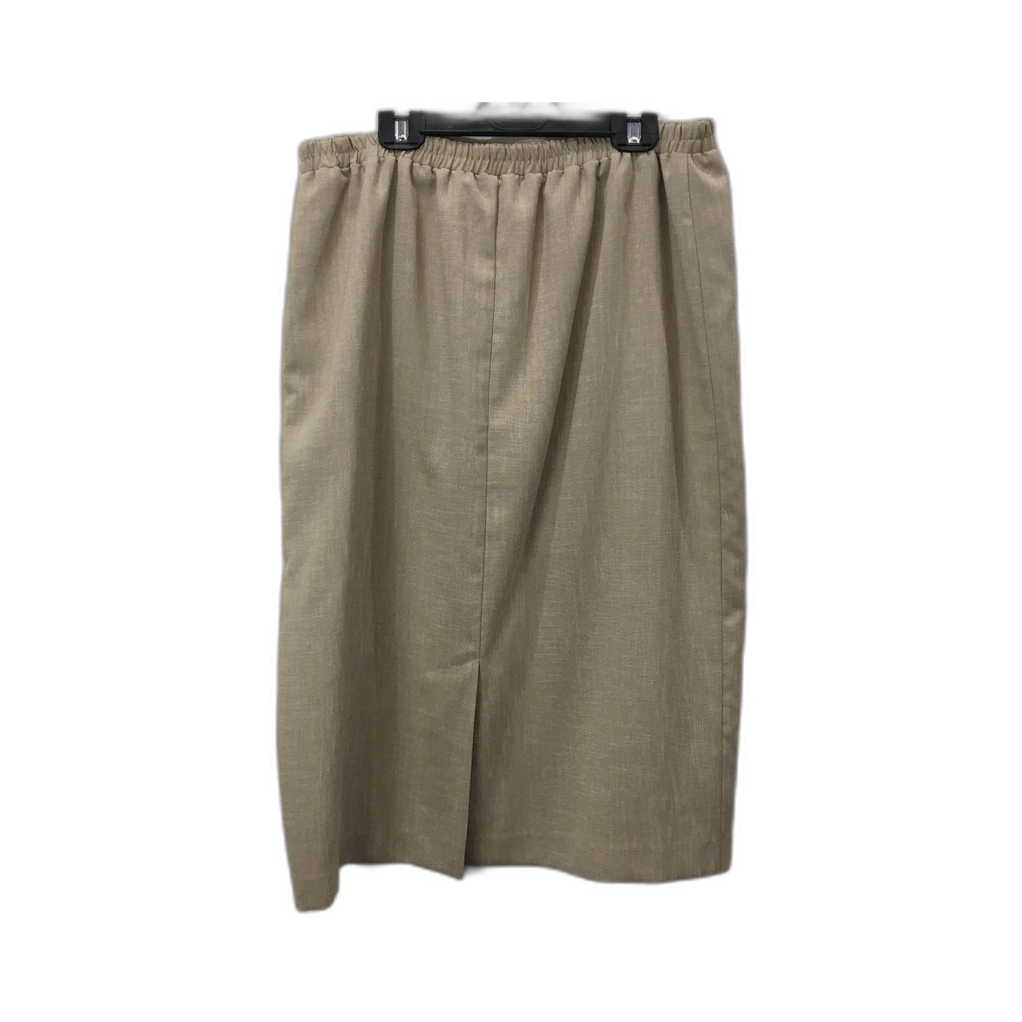 Fellahamilton Linen Straight Skirt Womens Elastic Waist Beige Size 14 NEW