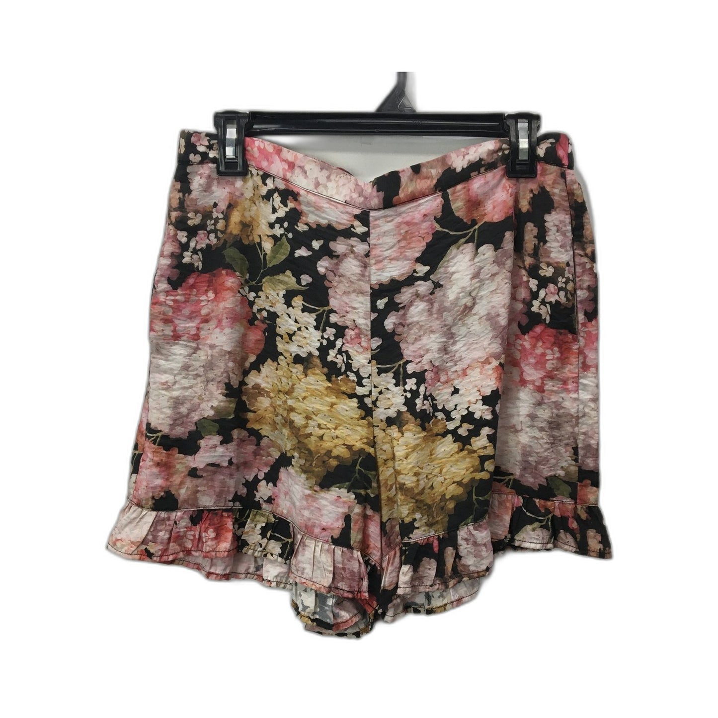 Bendon Floral Ruffle Hem Elastic Waist Shorts Pink Women's Size Small