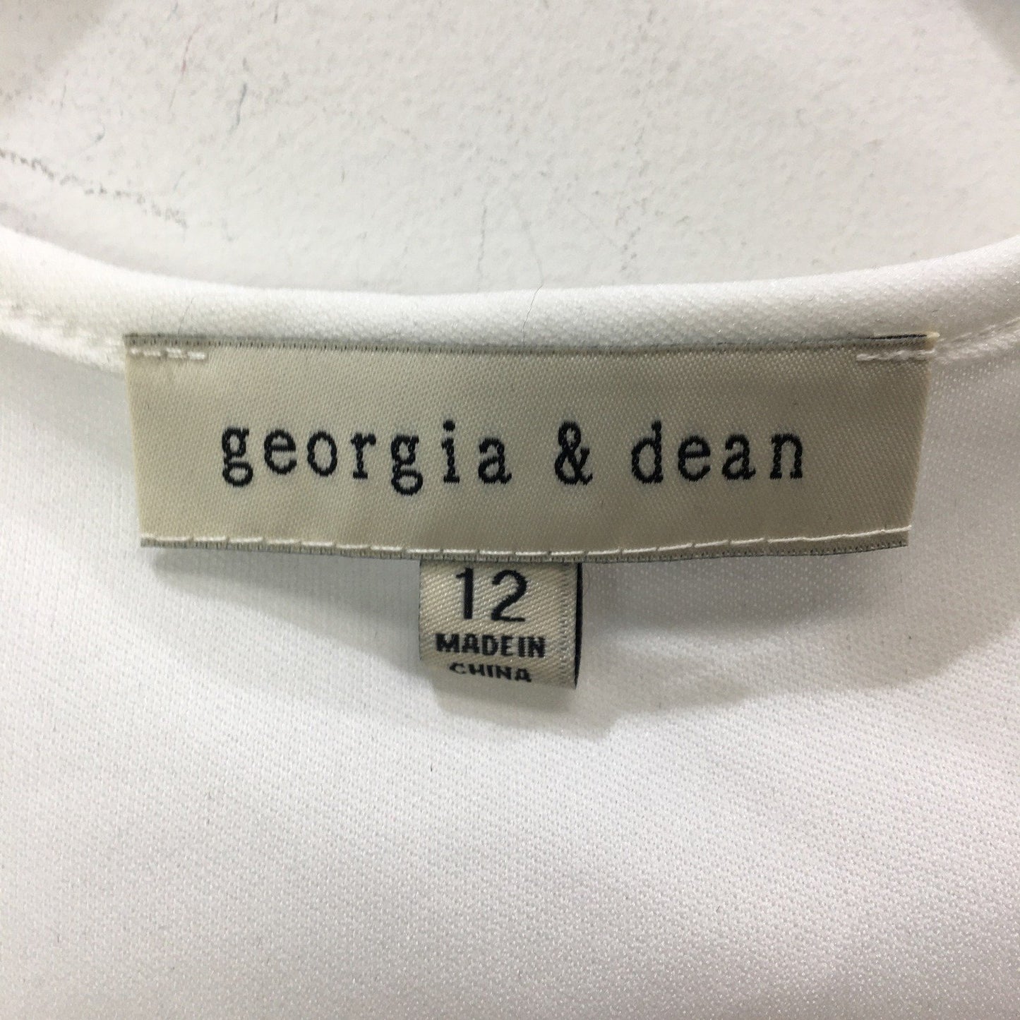 Georgia & Dean Women's Polyester Tank Top Sleeveless Comfortable White Size 12