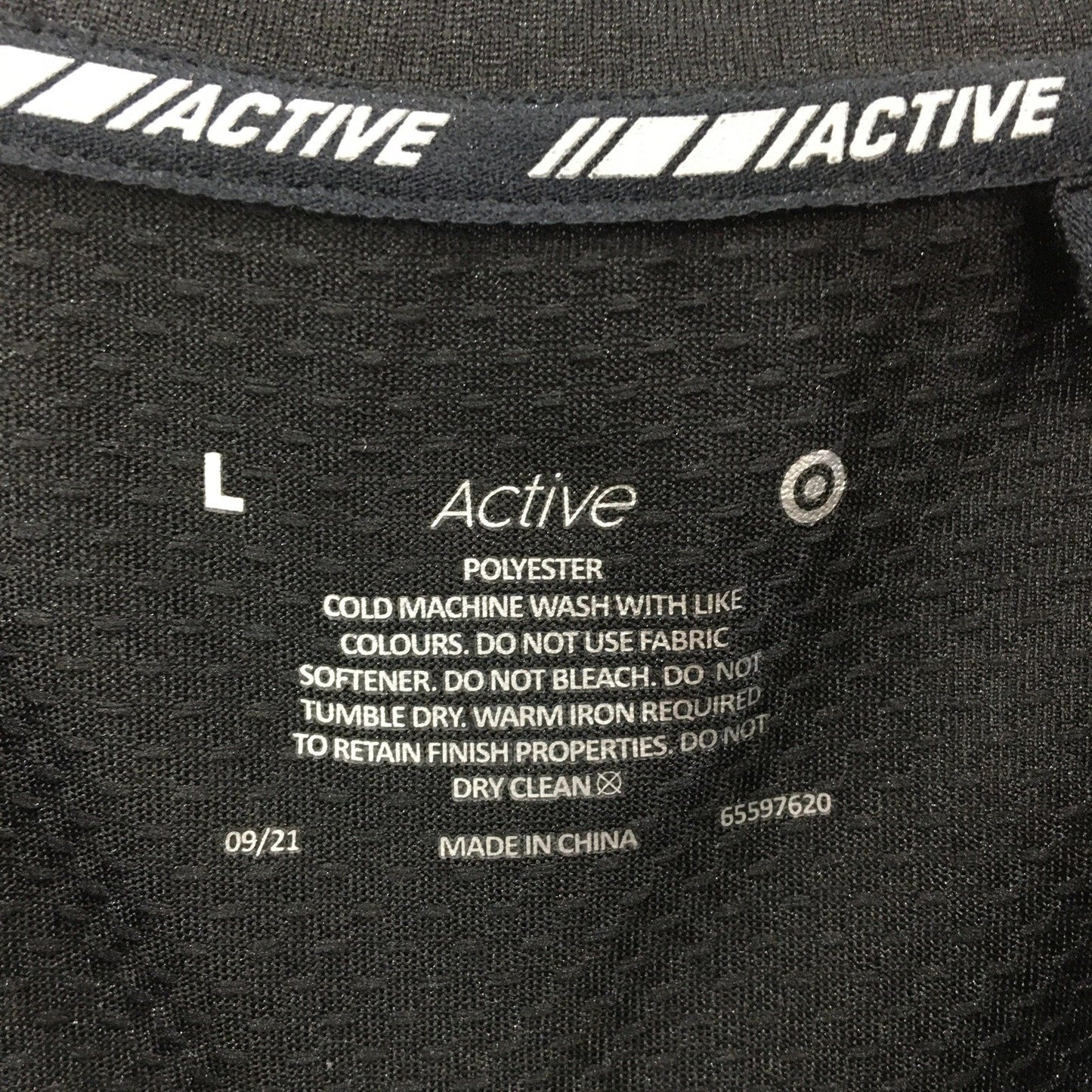 Active Polyester Workout Tank Top Sleeveless Black Size L