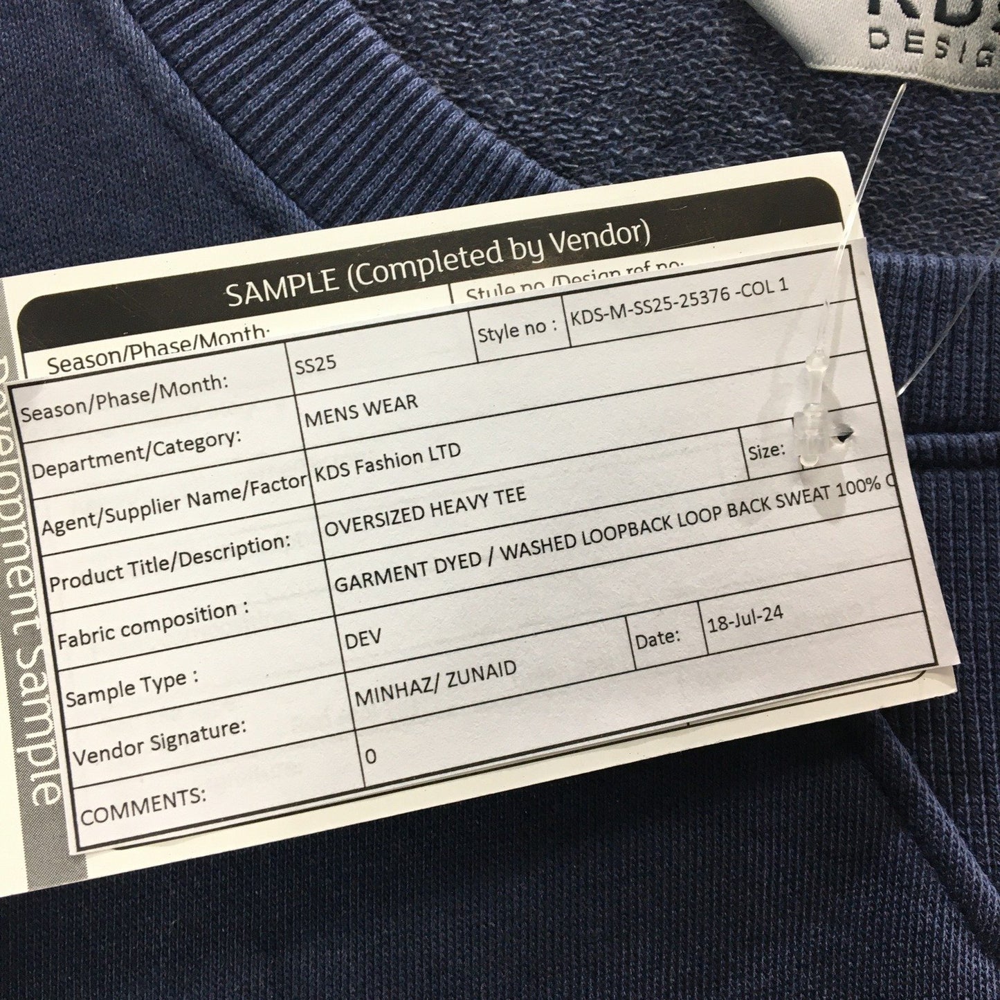 KDS Fashion LTD Oversized Washed Cotton Casual Shirt Navy Size Medium NEW