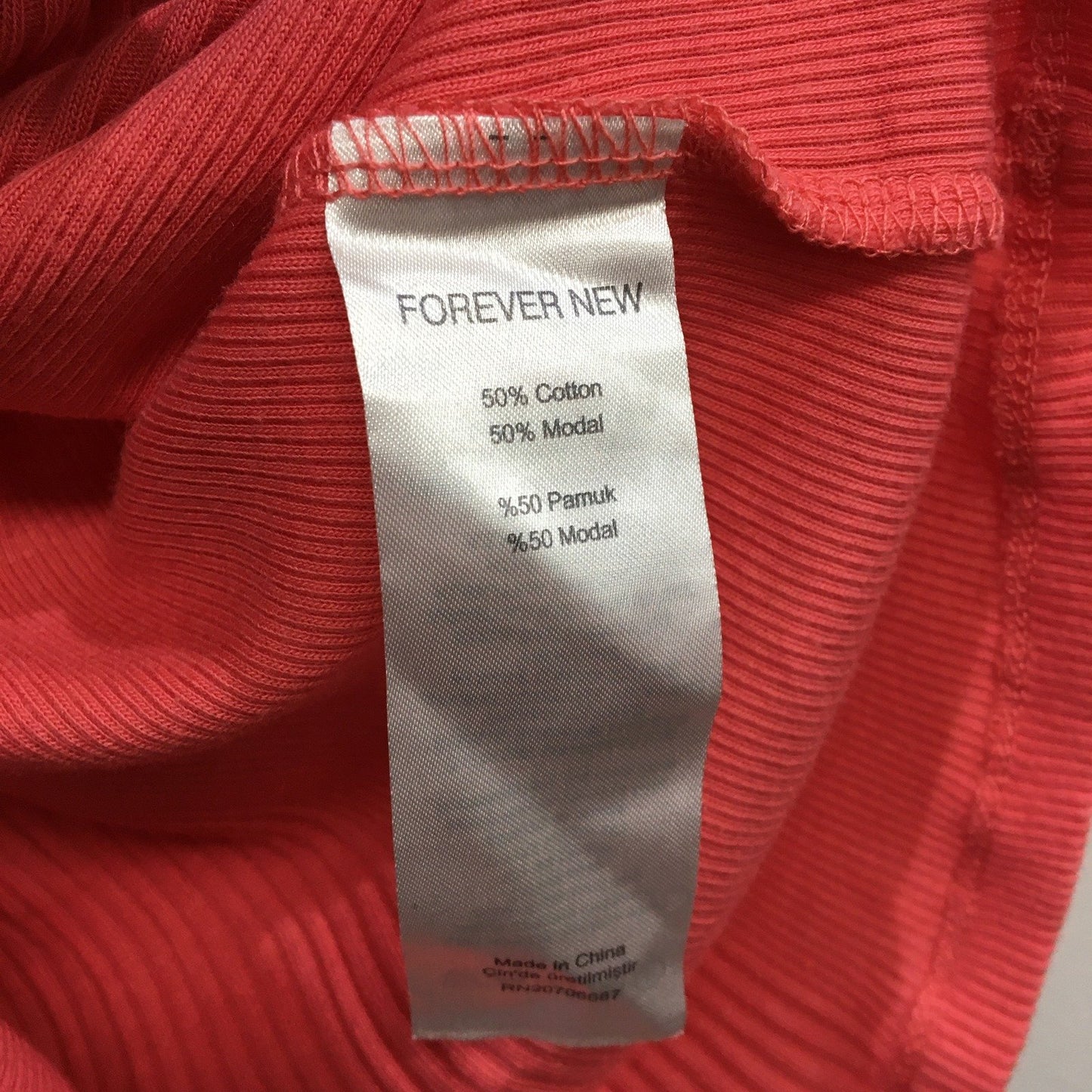 Forever New Ribbed Tank Top for Women Red Size 10